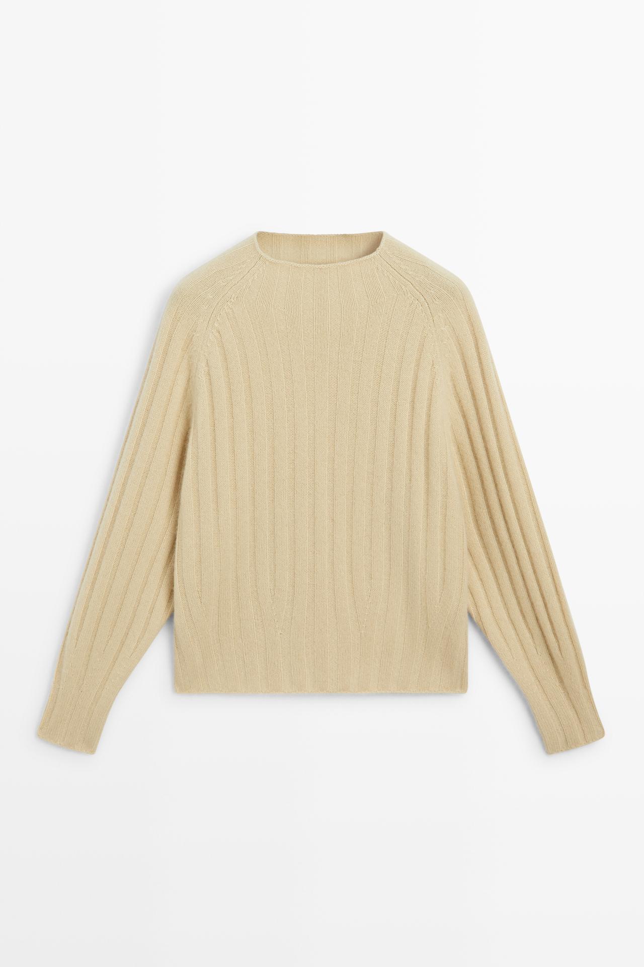100% cashmere mock turtleneck sweater — Vanilla