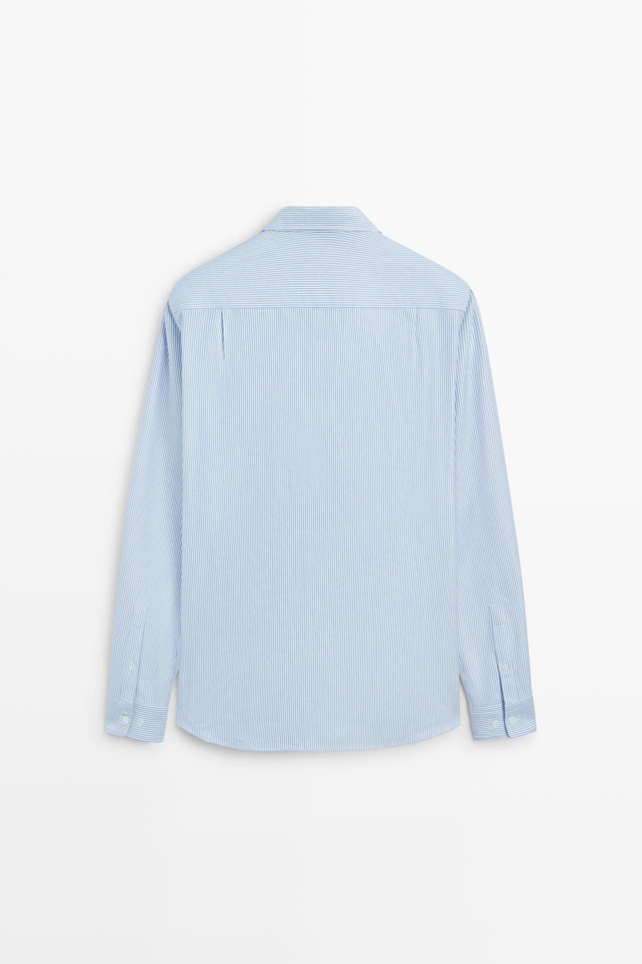 Regular fit striped Oxford shirt — DEEP BLUE