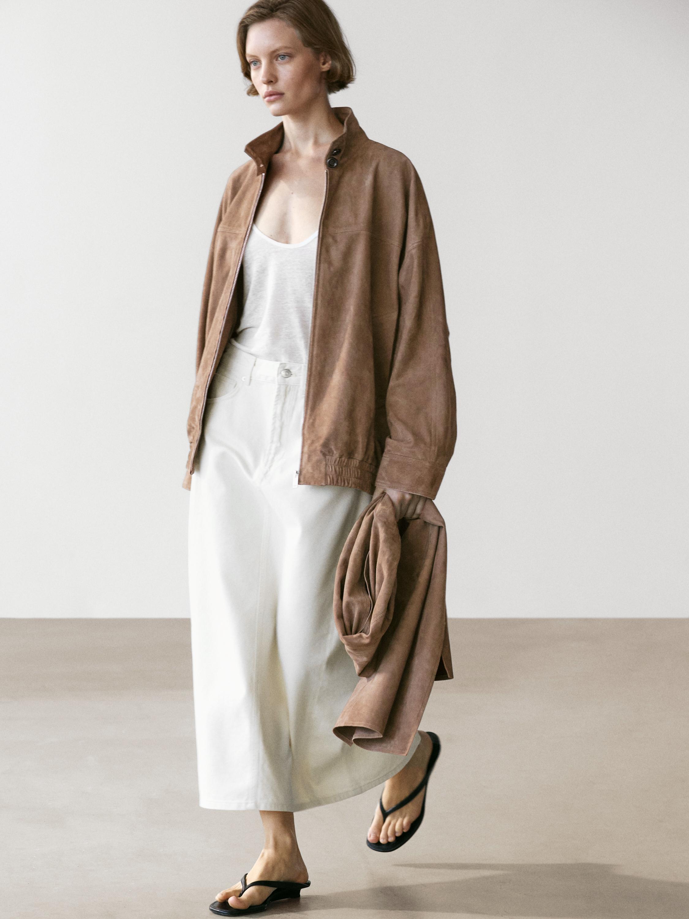 Barrel fit denim midi skirt — CREAM