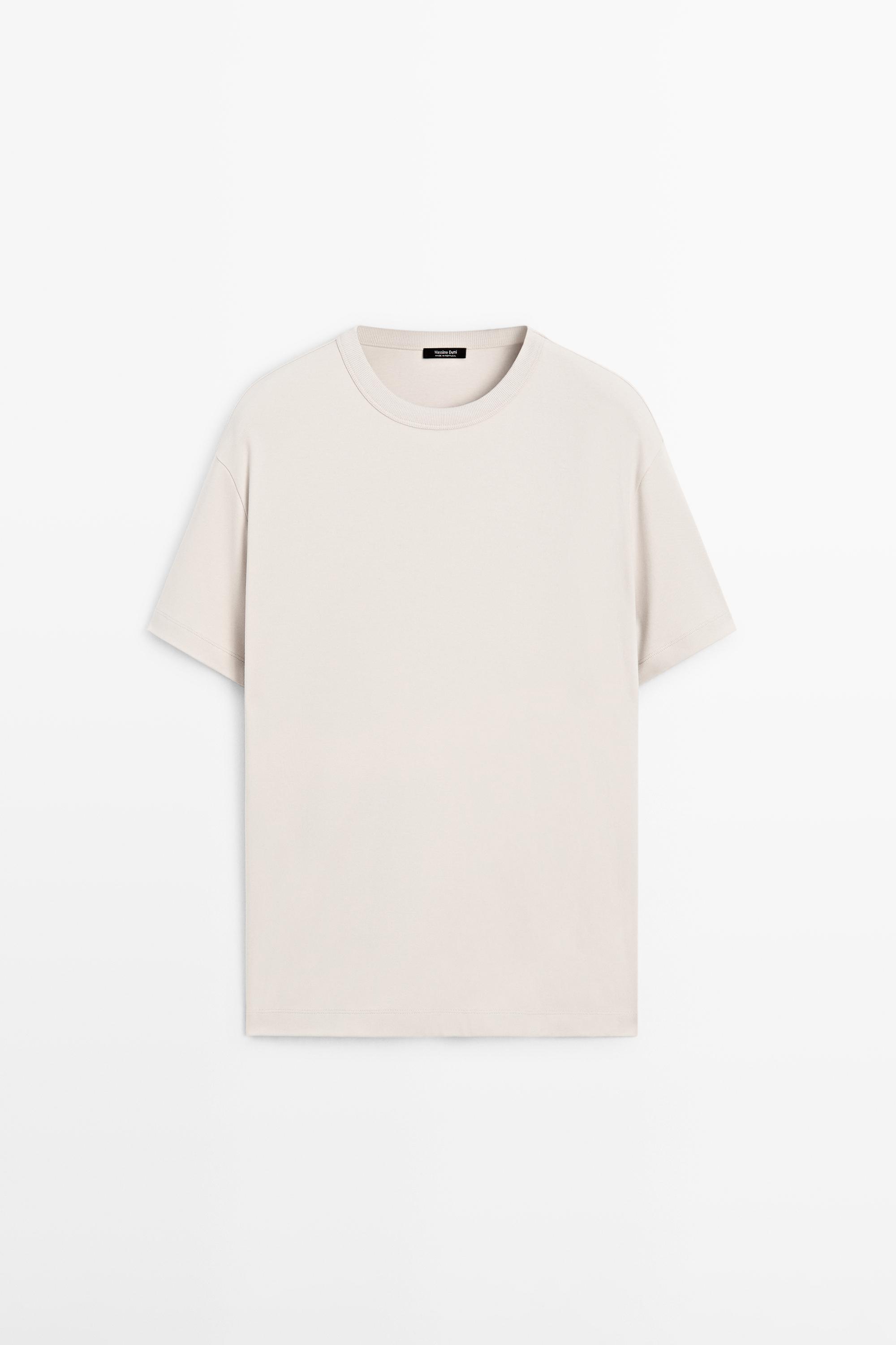 100% cotton short-sleeve T-shirt — STONE