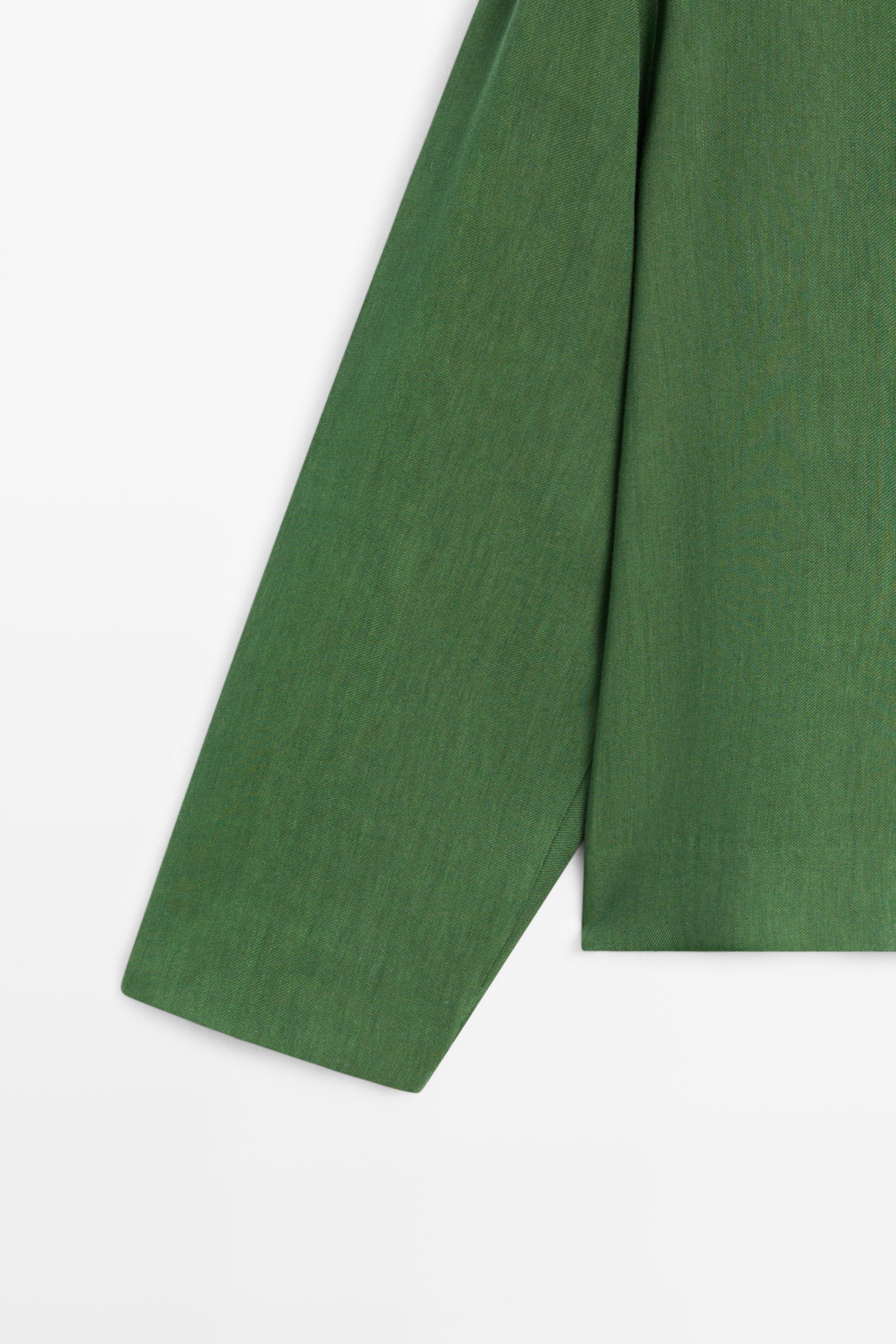 Total look flowing overshirt with button details — BLUISH GREEN