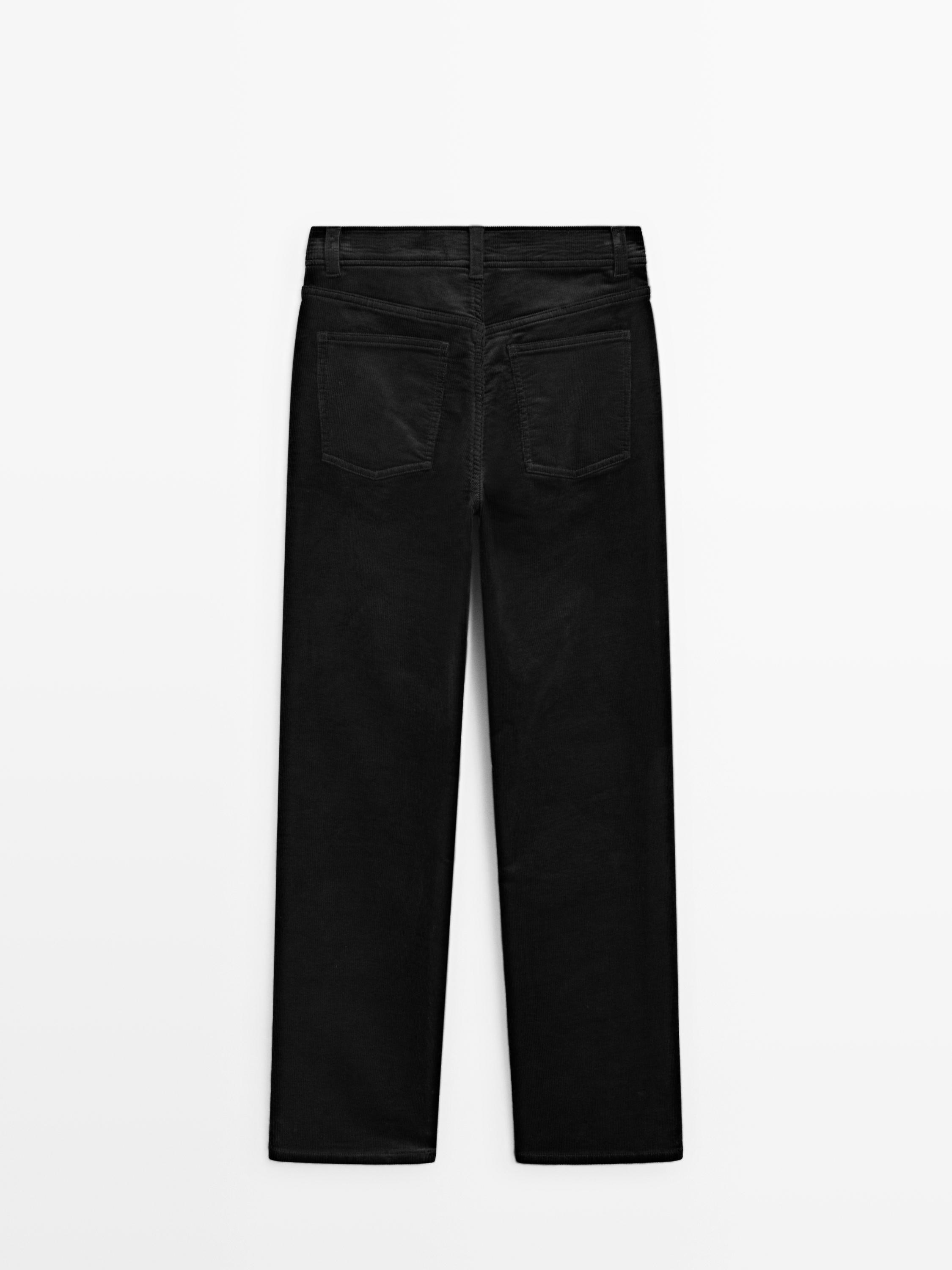 Recht model ribcord broek