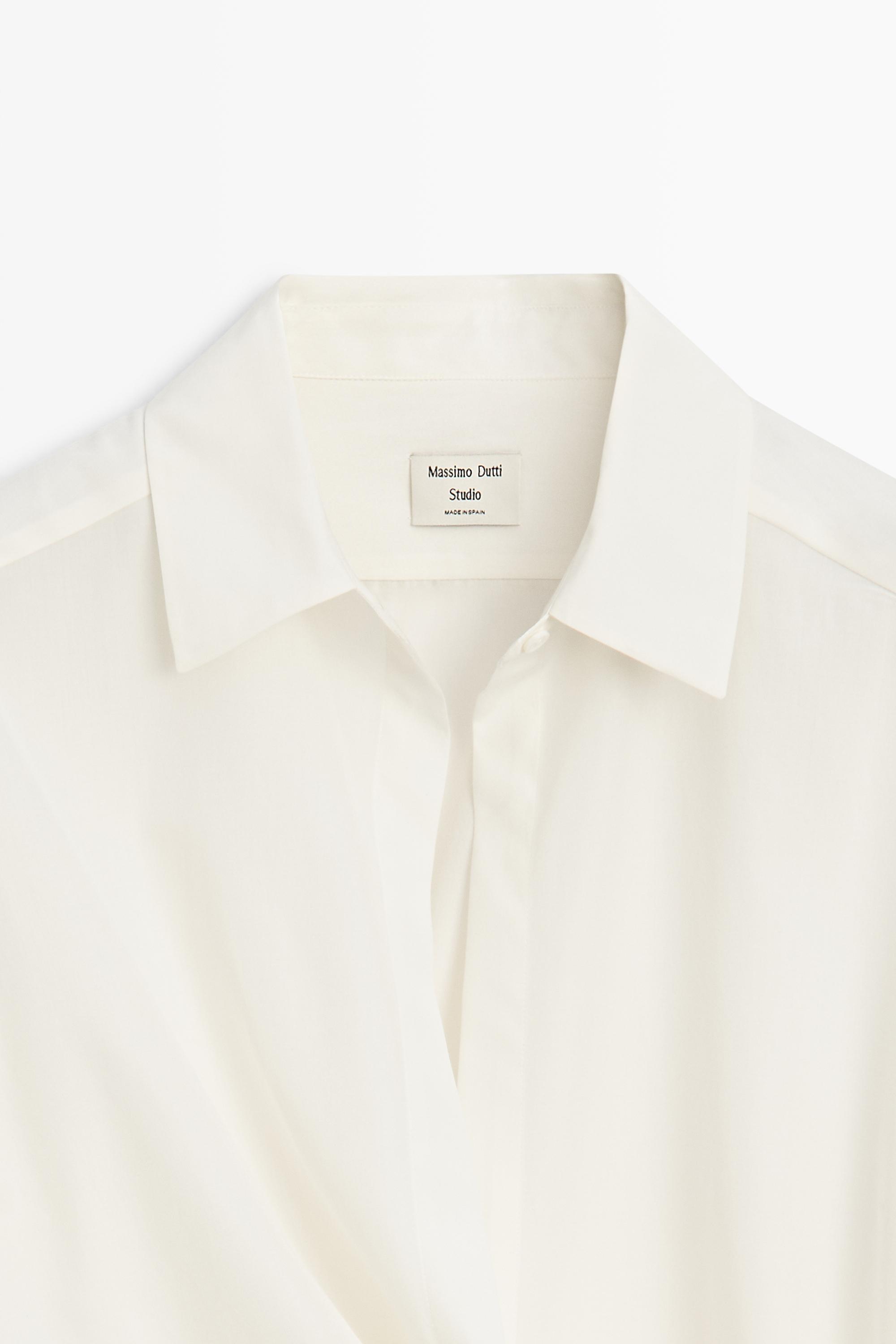 Flowing button-detail shirt - STUDIO — CREAM