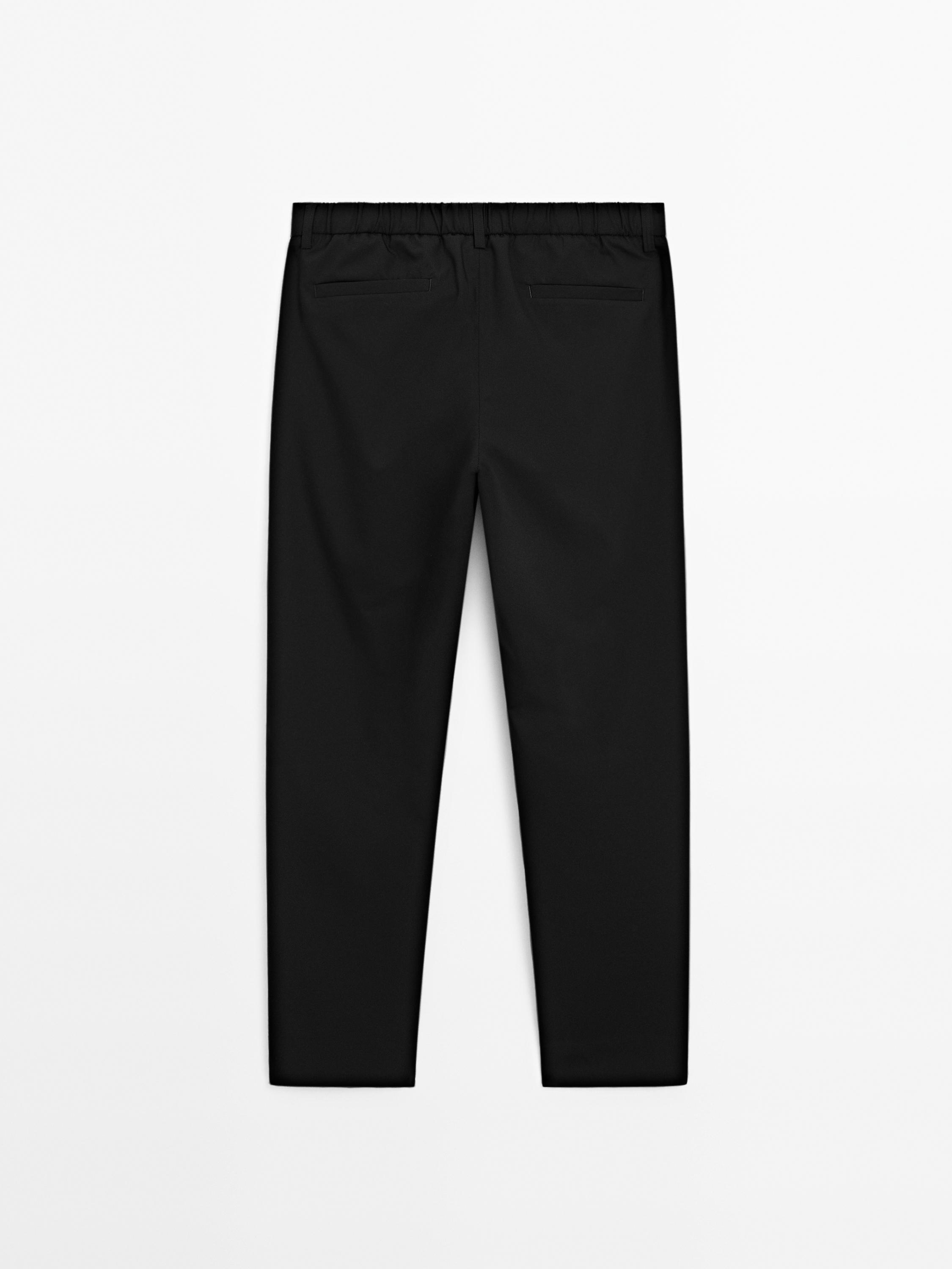 Regular-fit technical trousers — BLACK