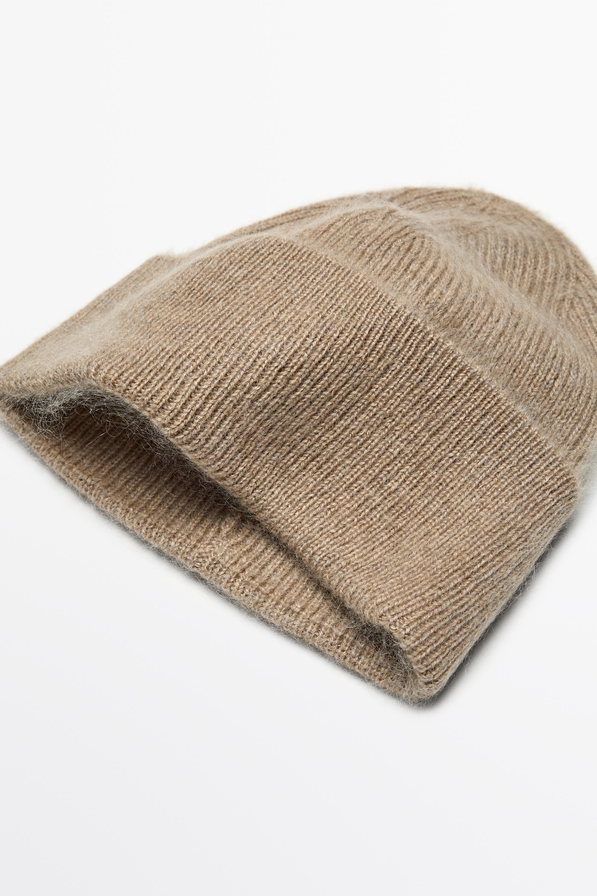 100% cashmere knit beanie — CREAM
