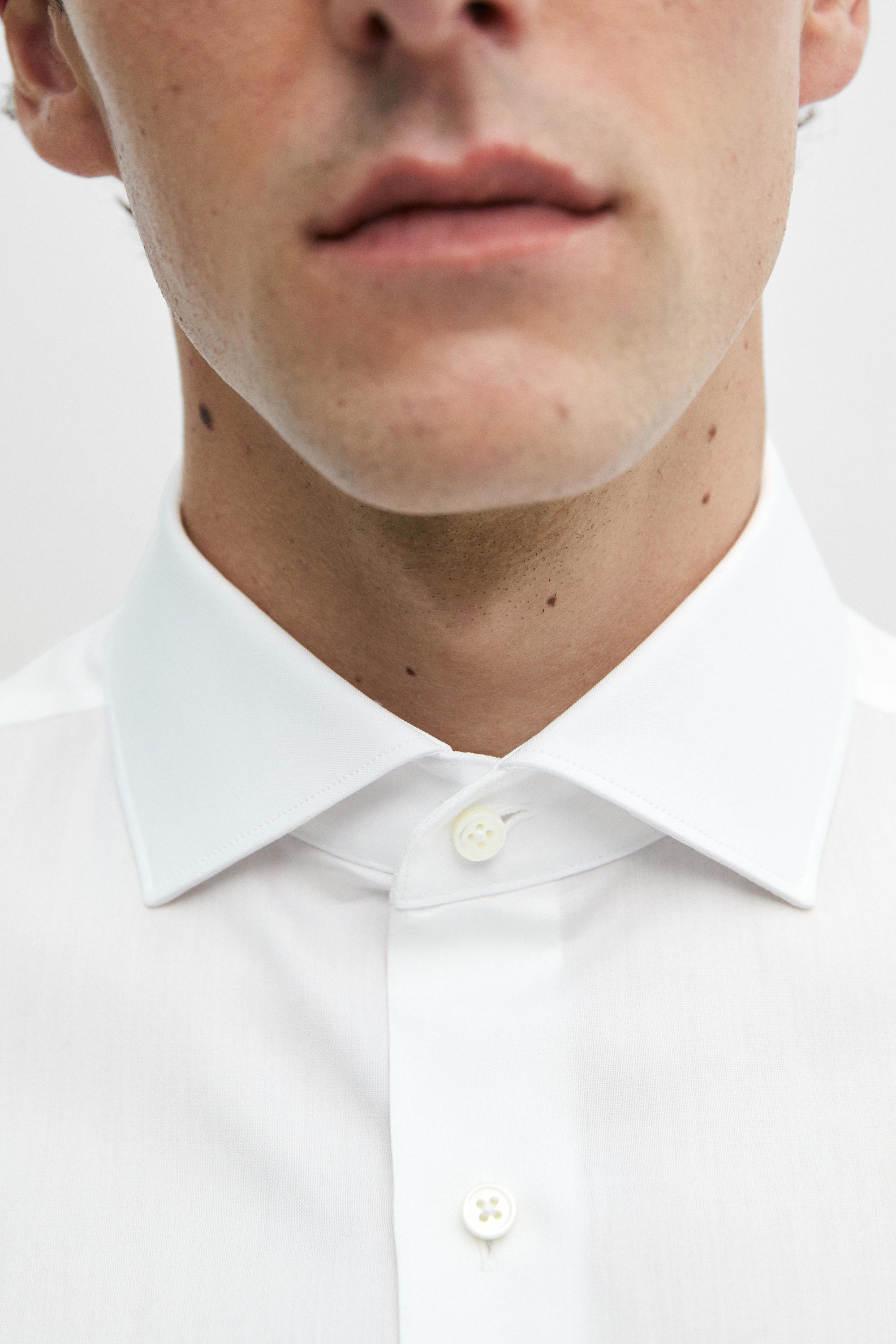 Slim fit 100% cotton shirt — WHITE
