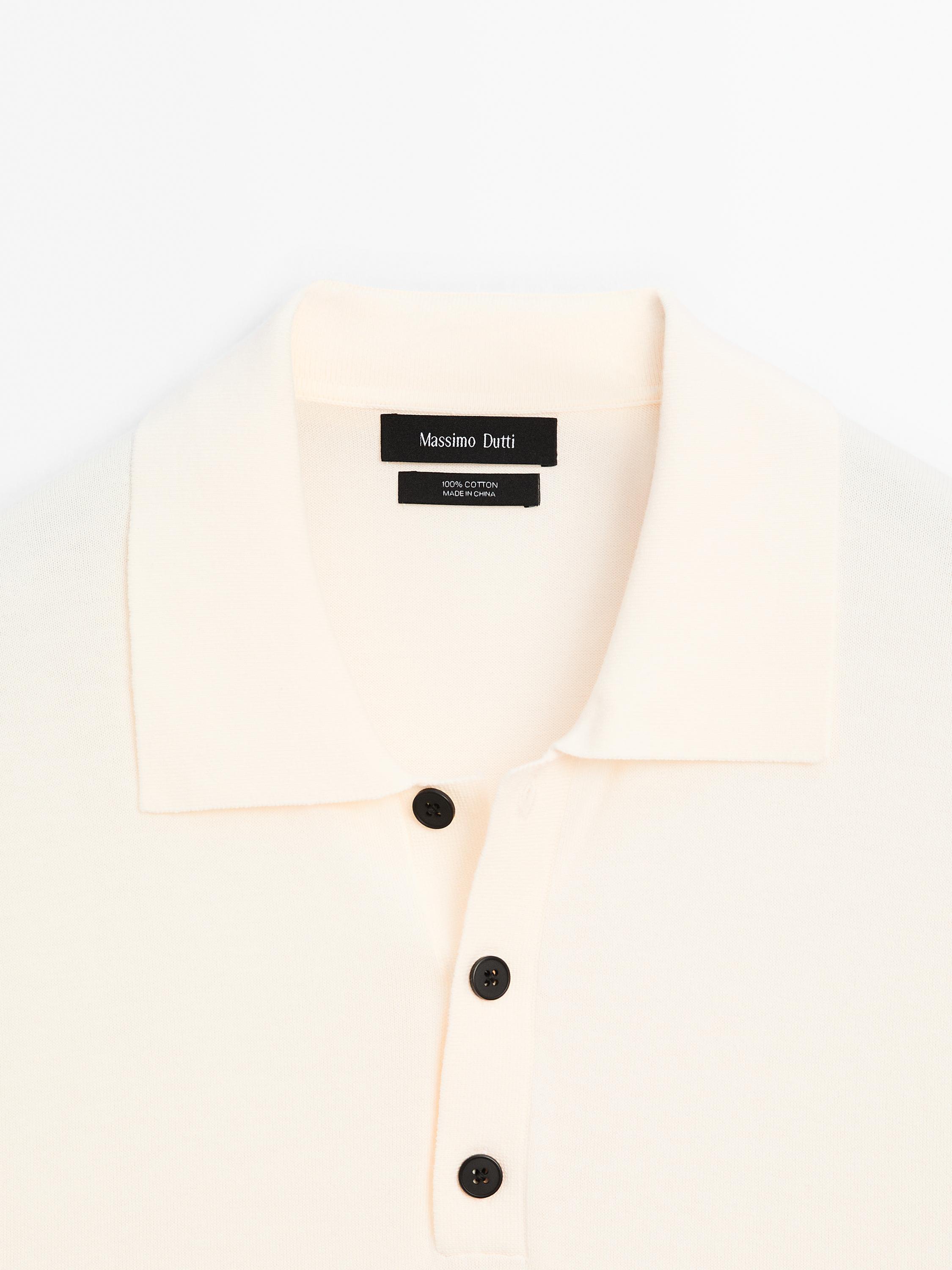 100% cotton regular fit knit polo shirt