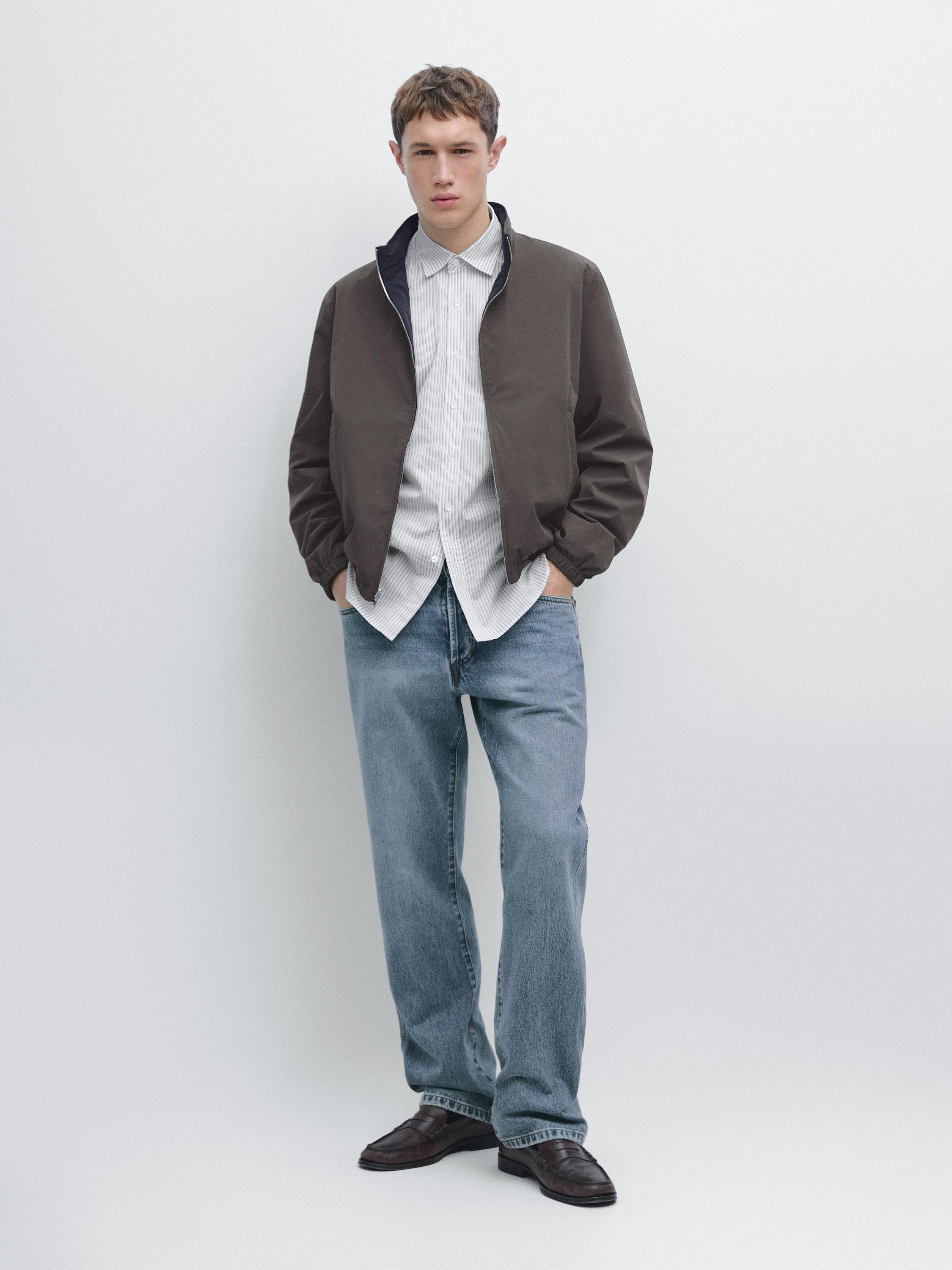 Short reversible jacket — NAVY BLUE