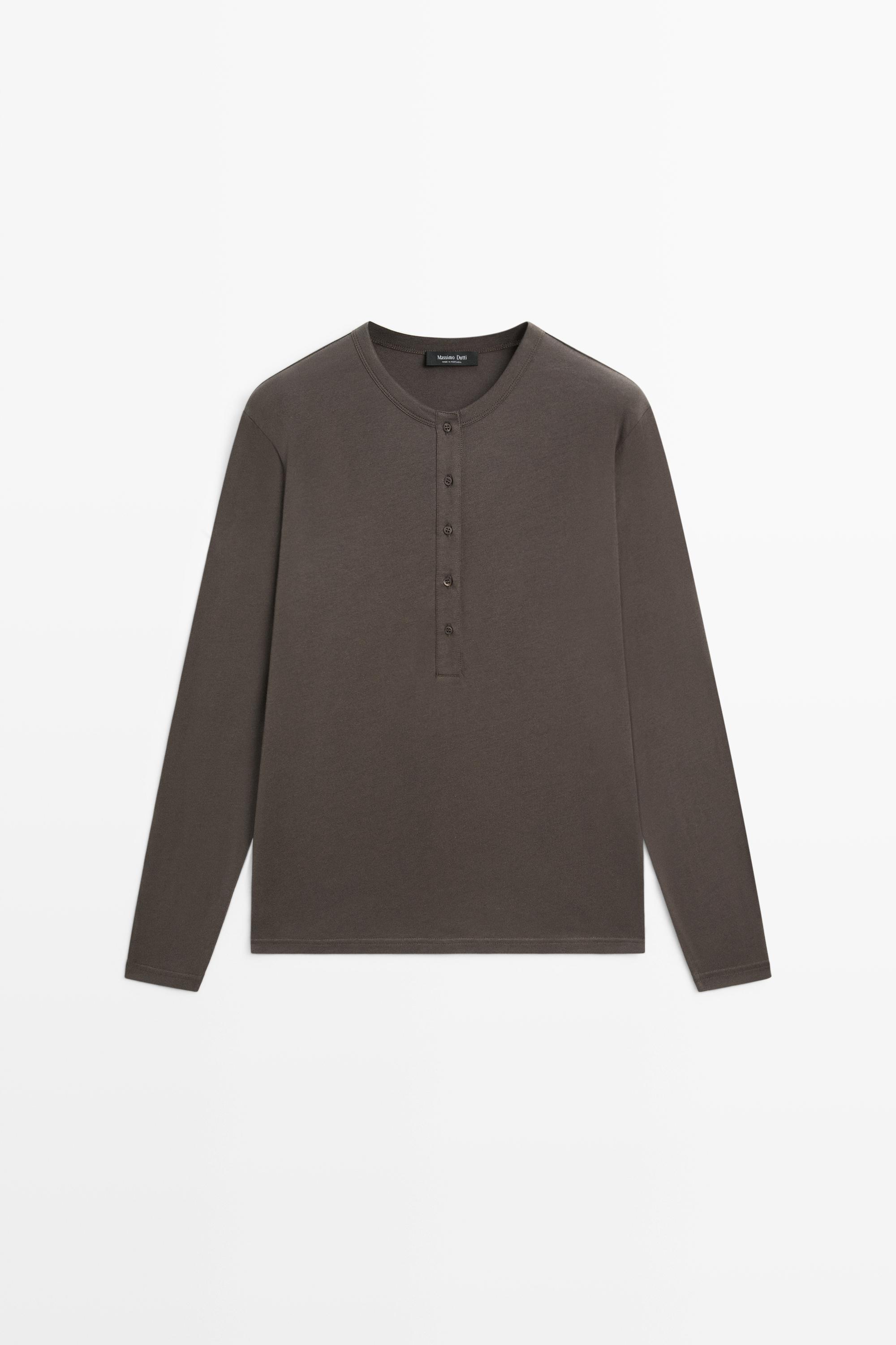 100% cotton long sleeve T-shirt — MINK