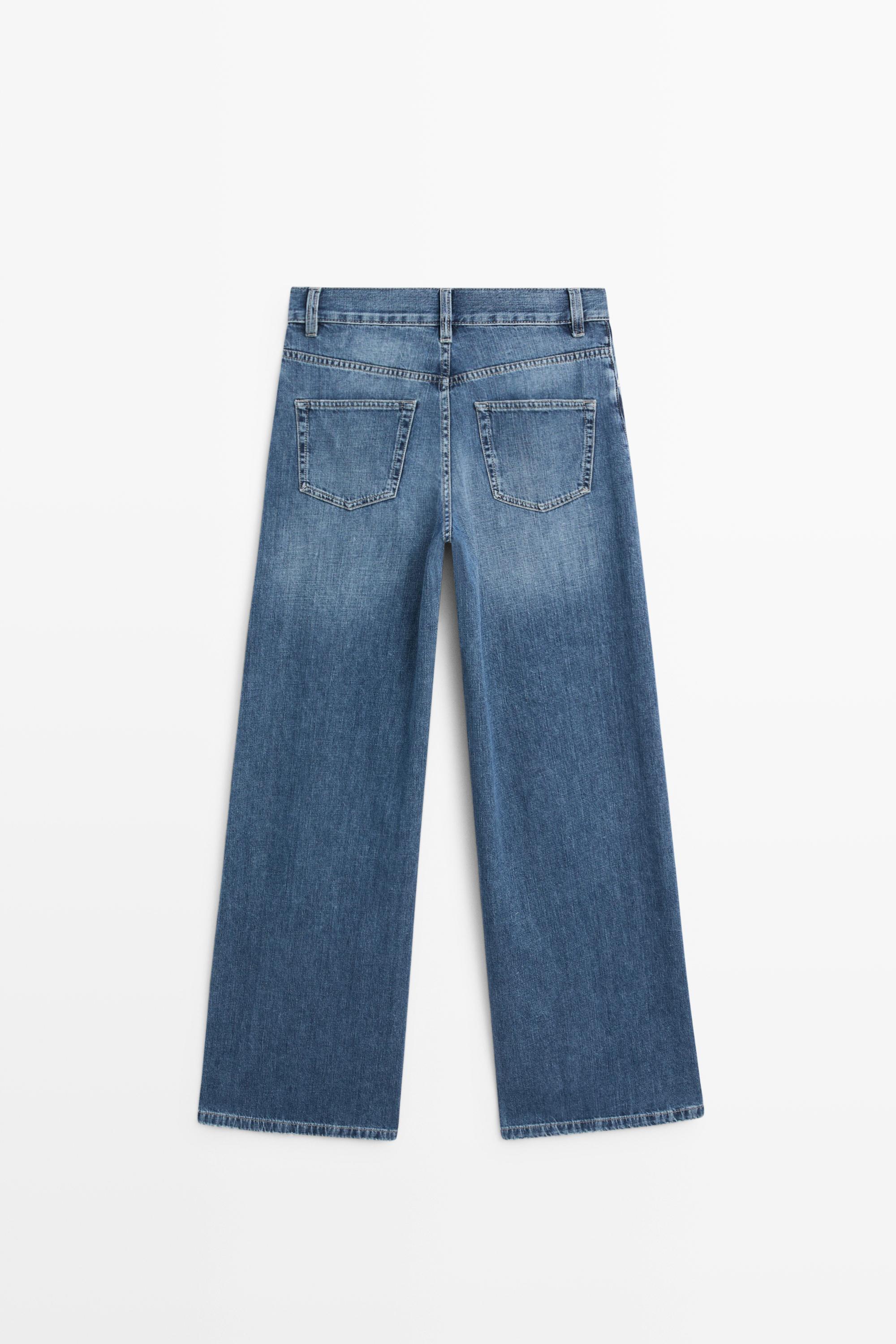 High-waist wide-leg jeans — MEDIUM BLUE