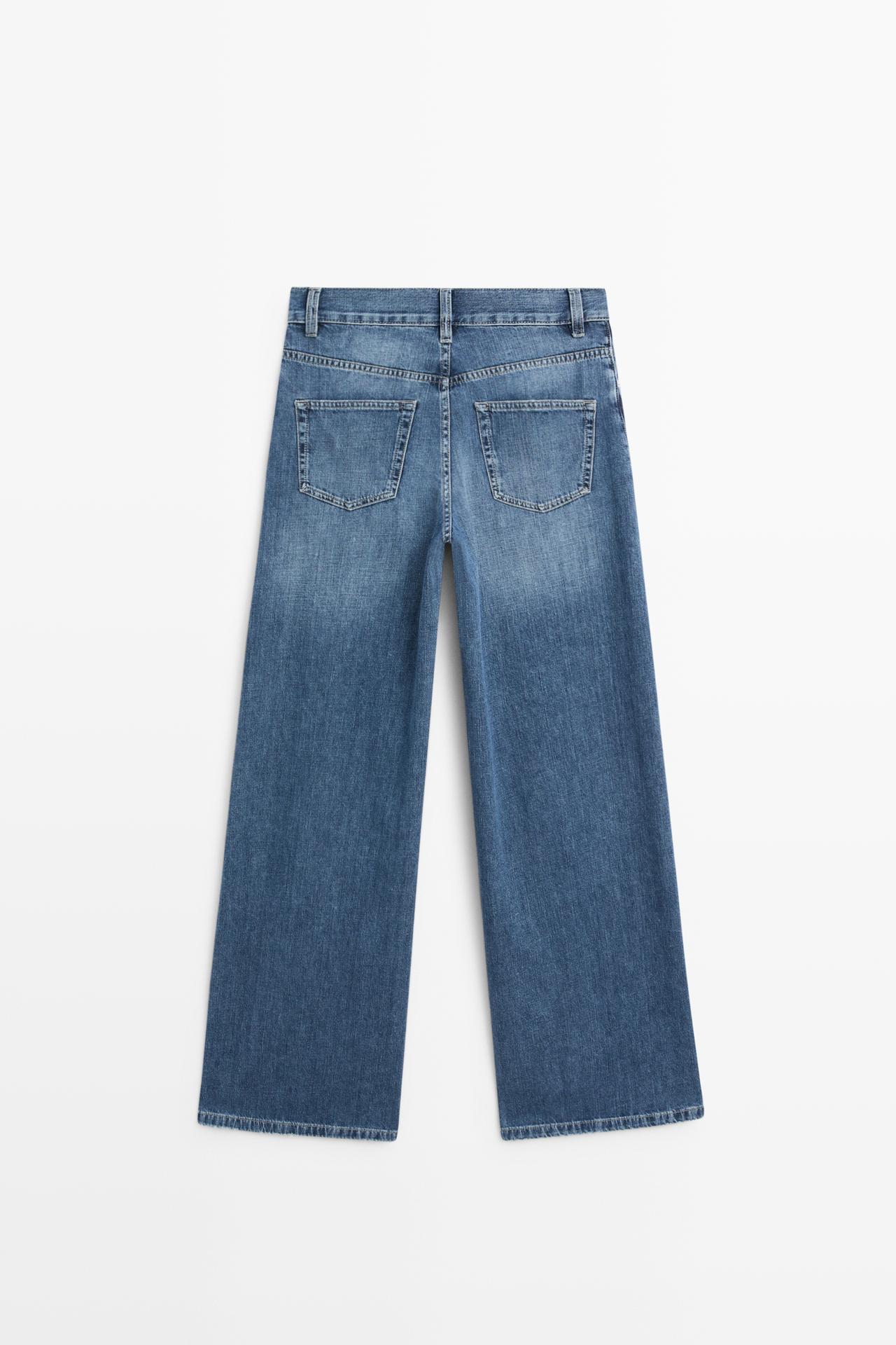 High-waist wide-leg jeans — MEDIUM BLUE
