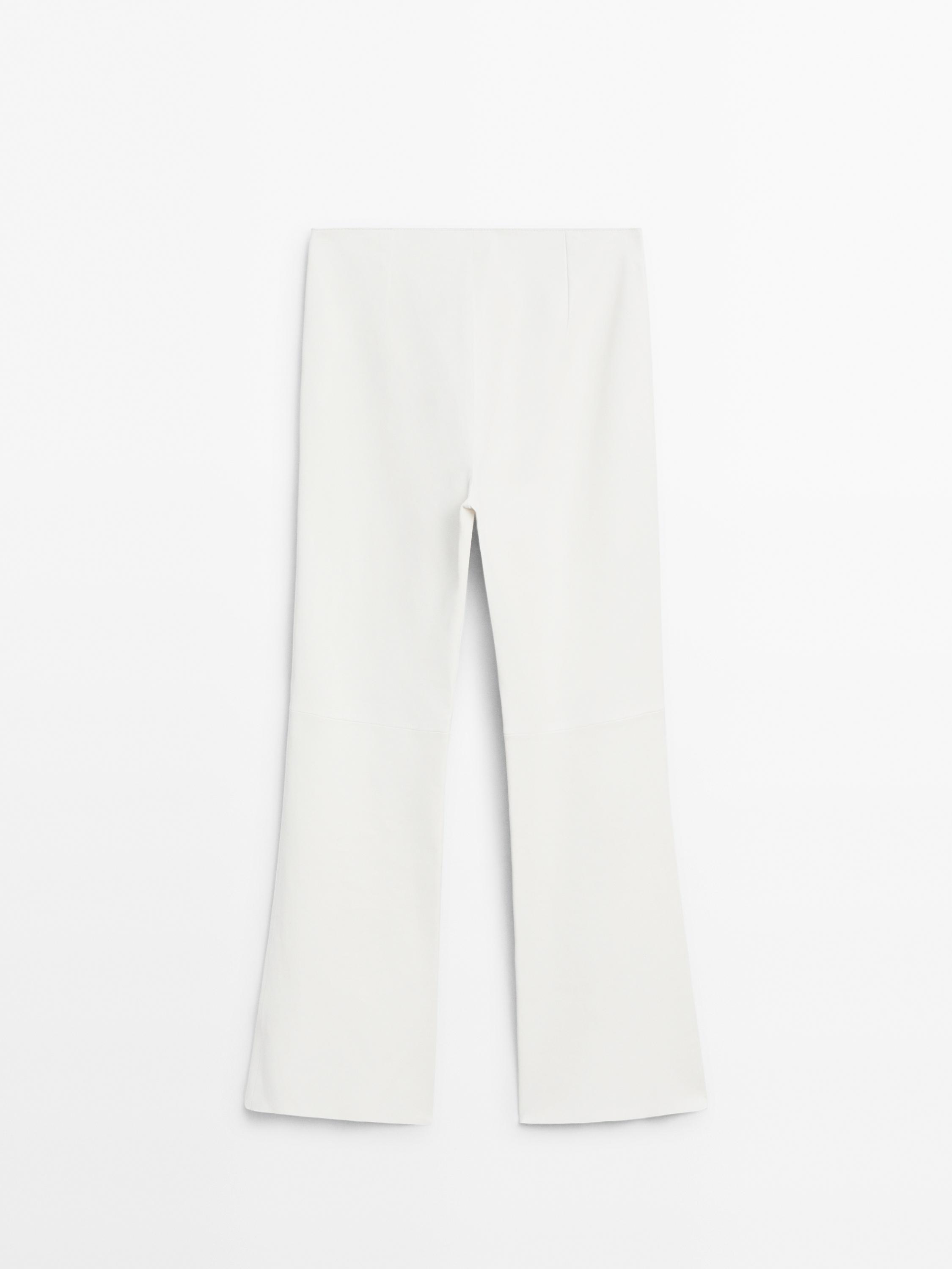 Flared leather trousers with vents - Studio