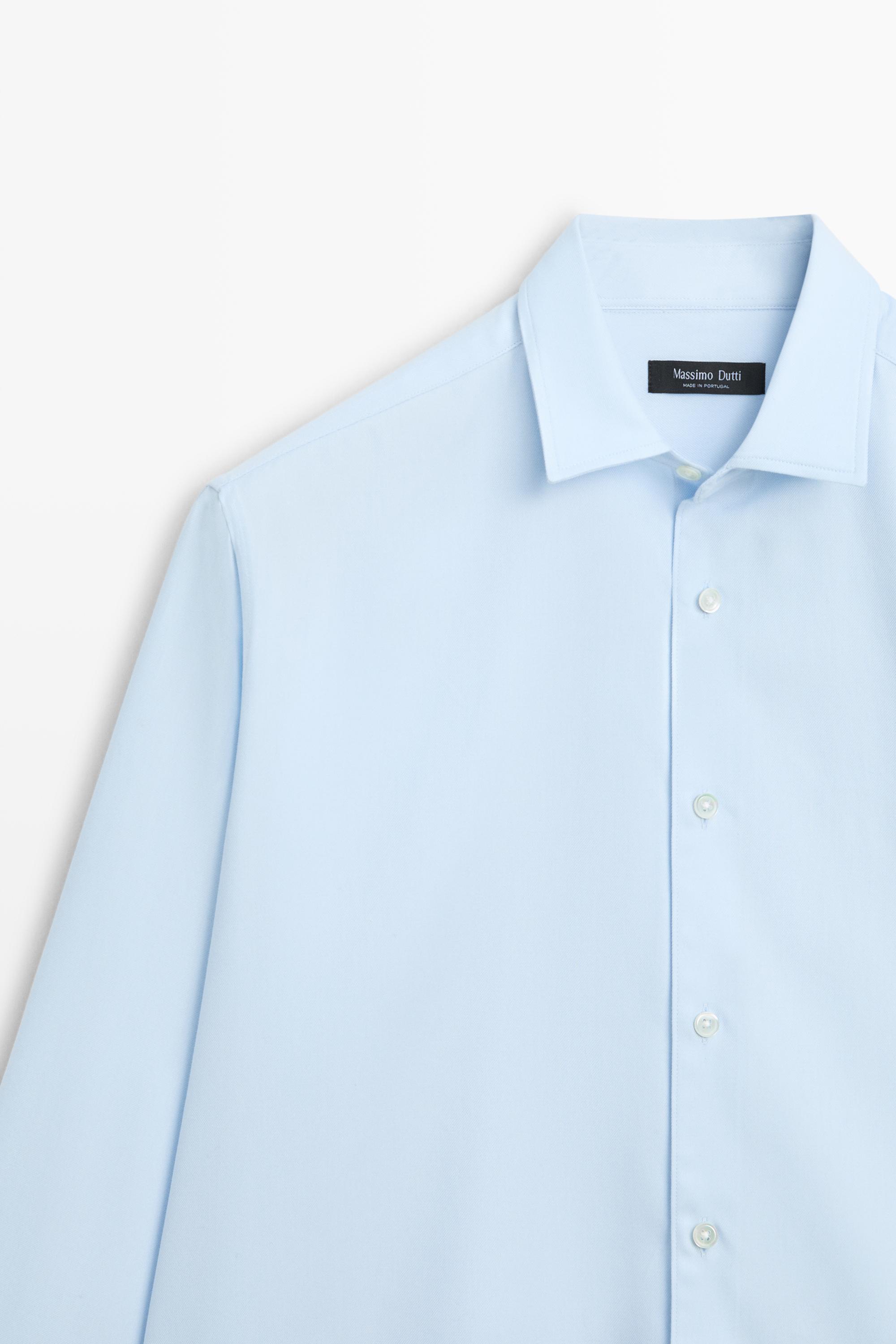 100% Cotton Twill Regular Fit Shirt — Sky blue