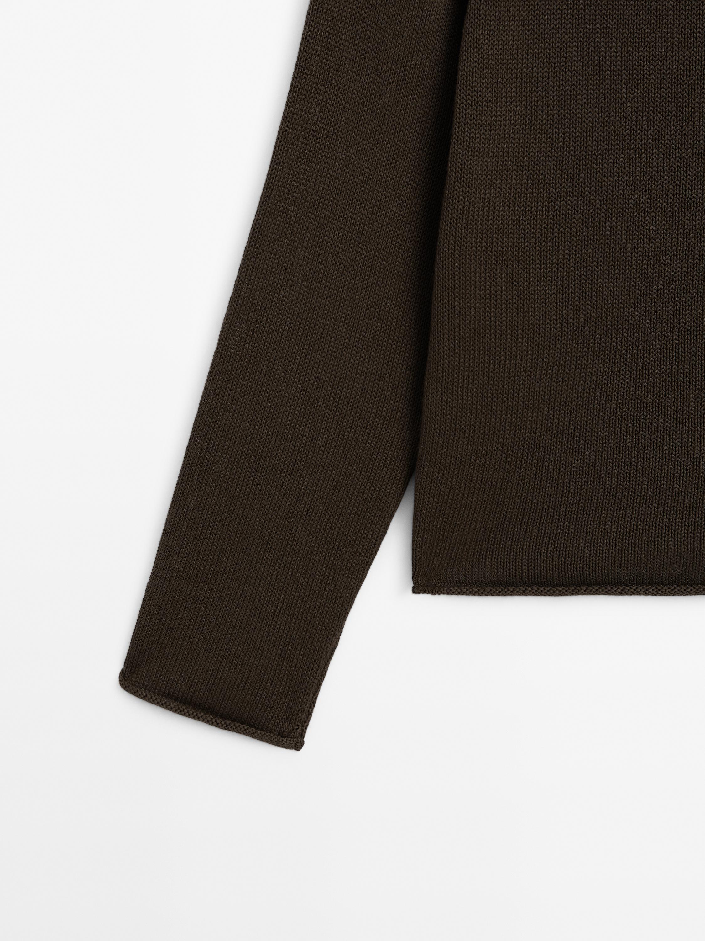 Purl knit cutwork sweater