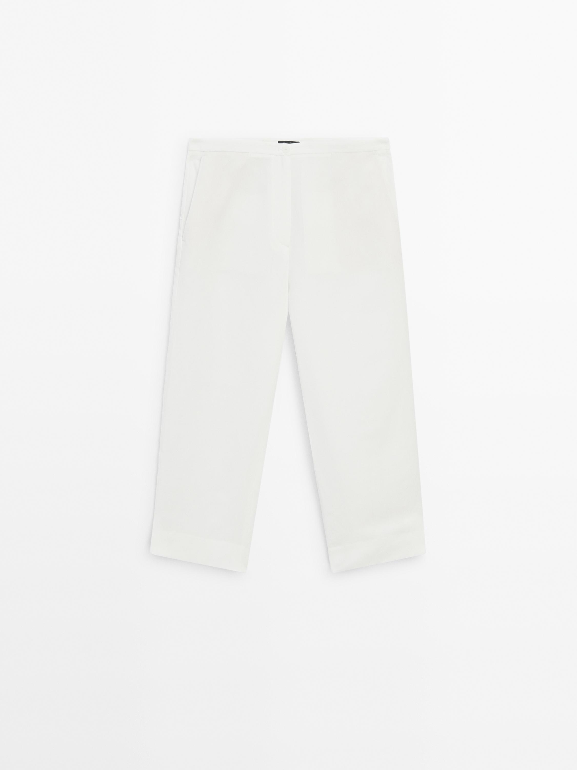 Pantalón capri con lino