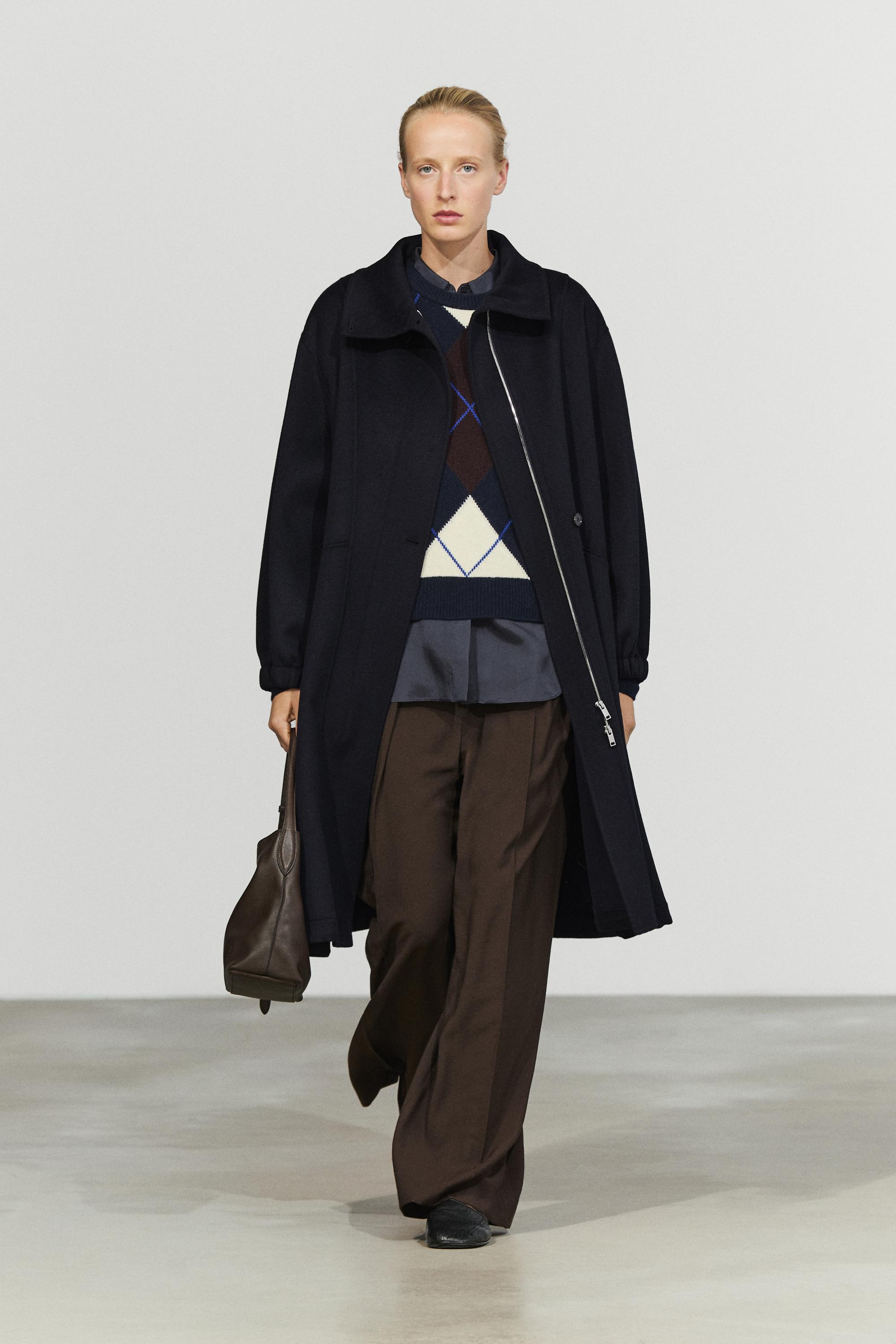 Long wool blend high-collar parka