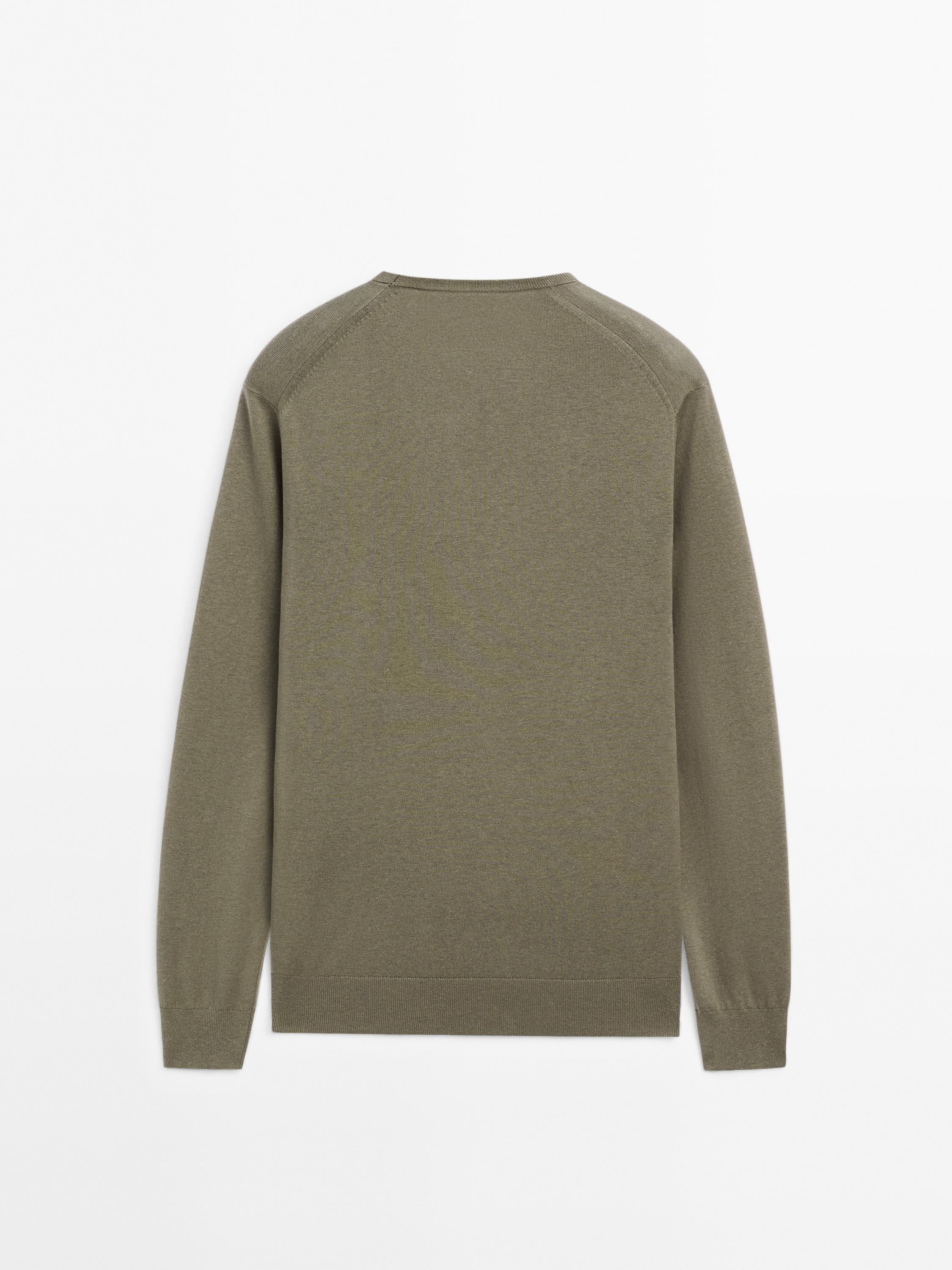 Cotton blend knit sweater