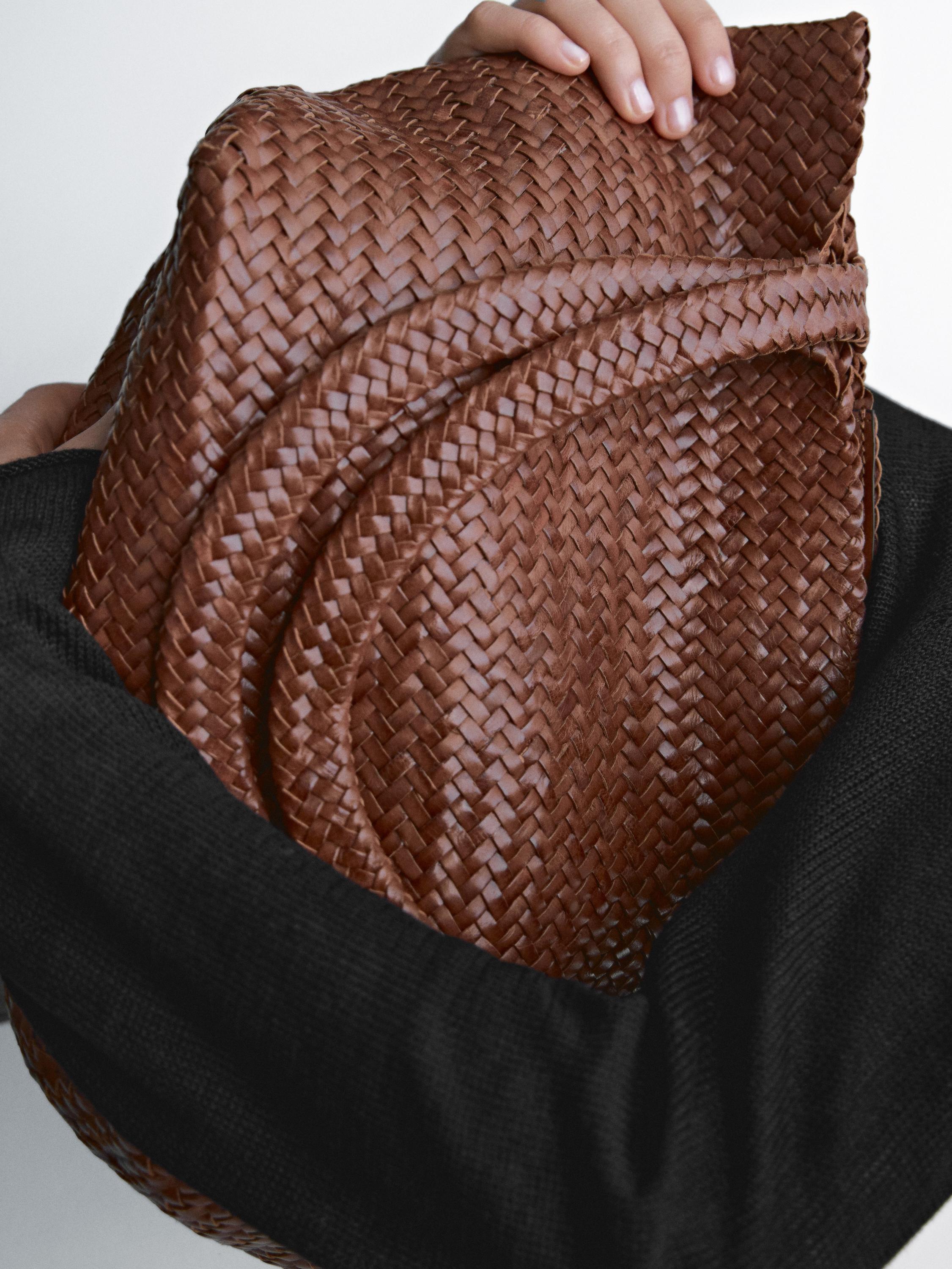 Medium braided nappa leather tote bag