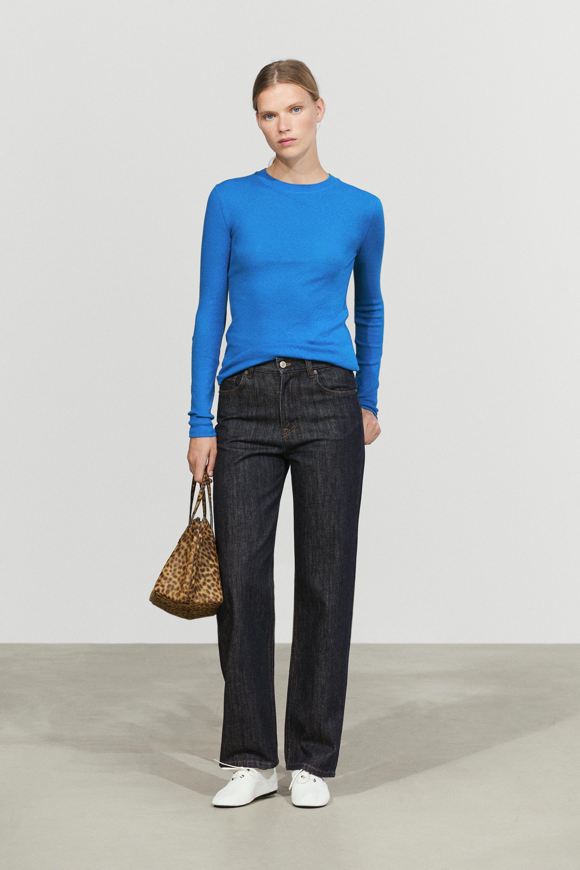 Cotton cashmere blend knit T-shirt