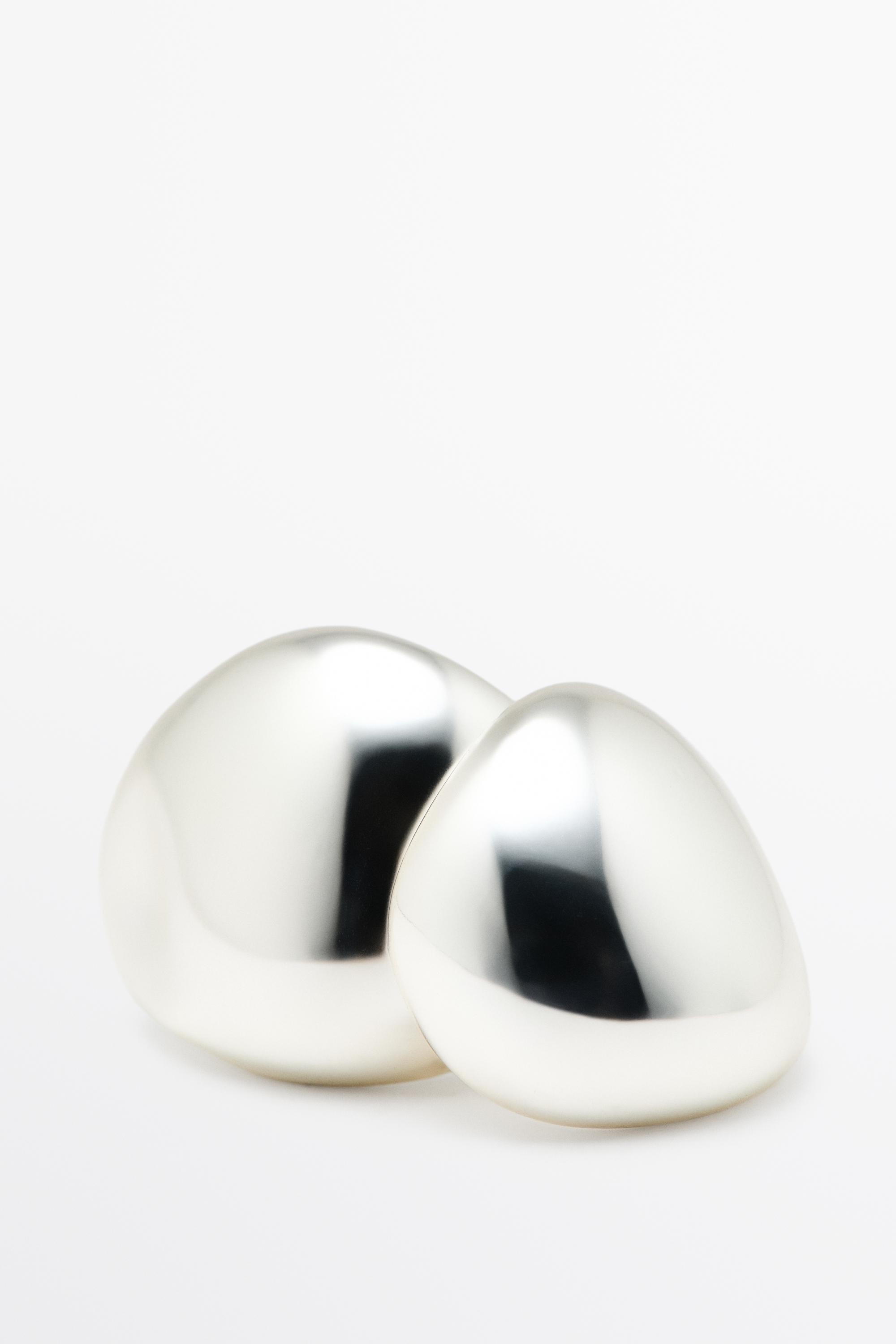 Boucles d’oreilles galet courbé