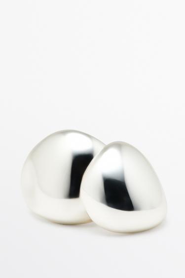 Curved pebble earrings — SILVER 3