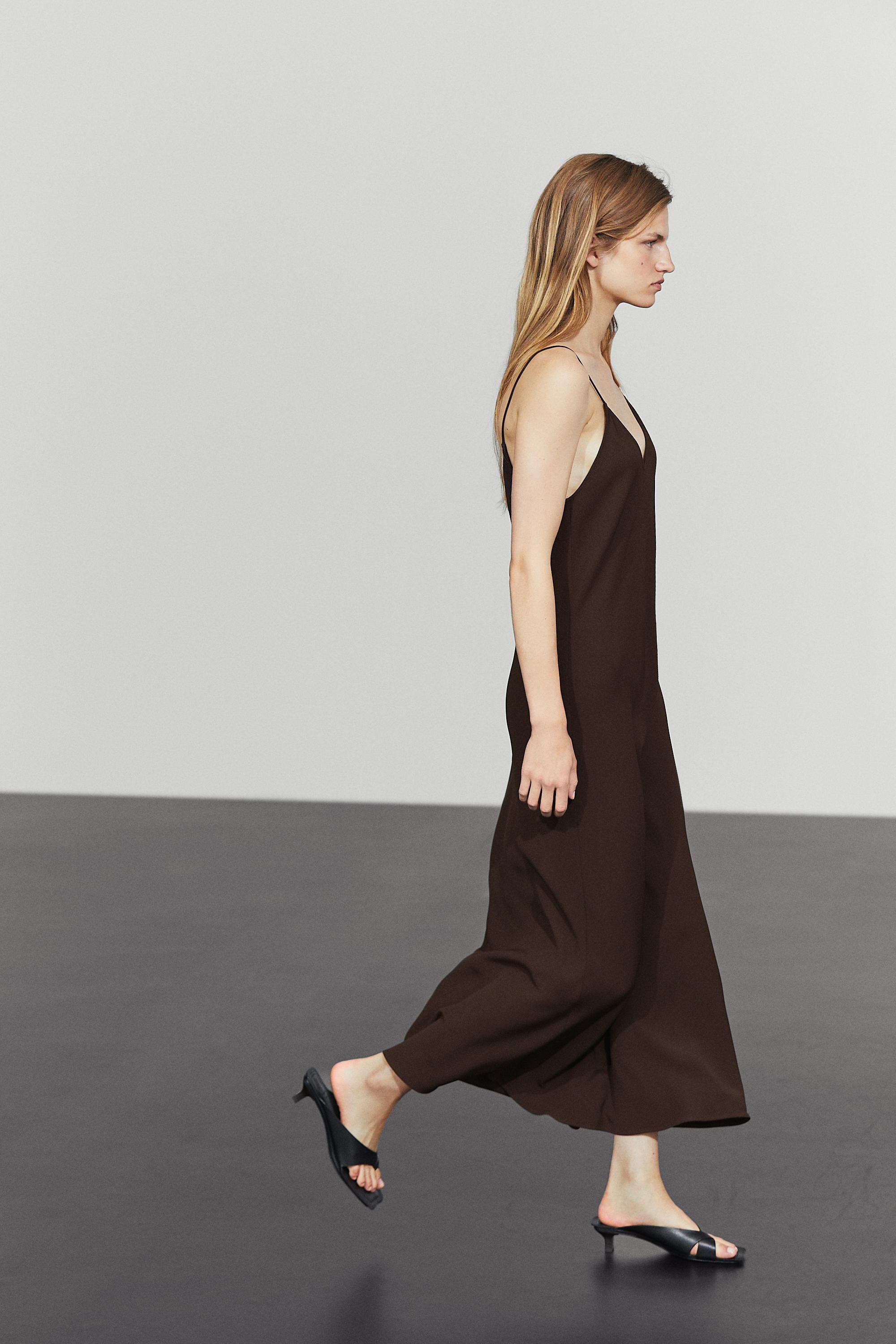 Flowing spaghetti strap midi dress