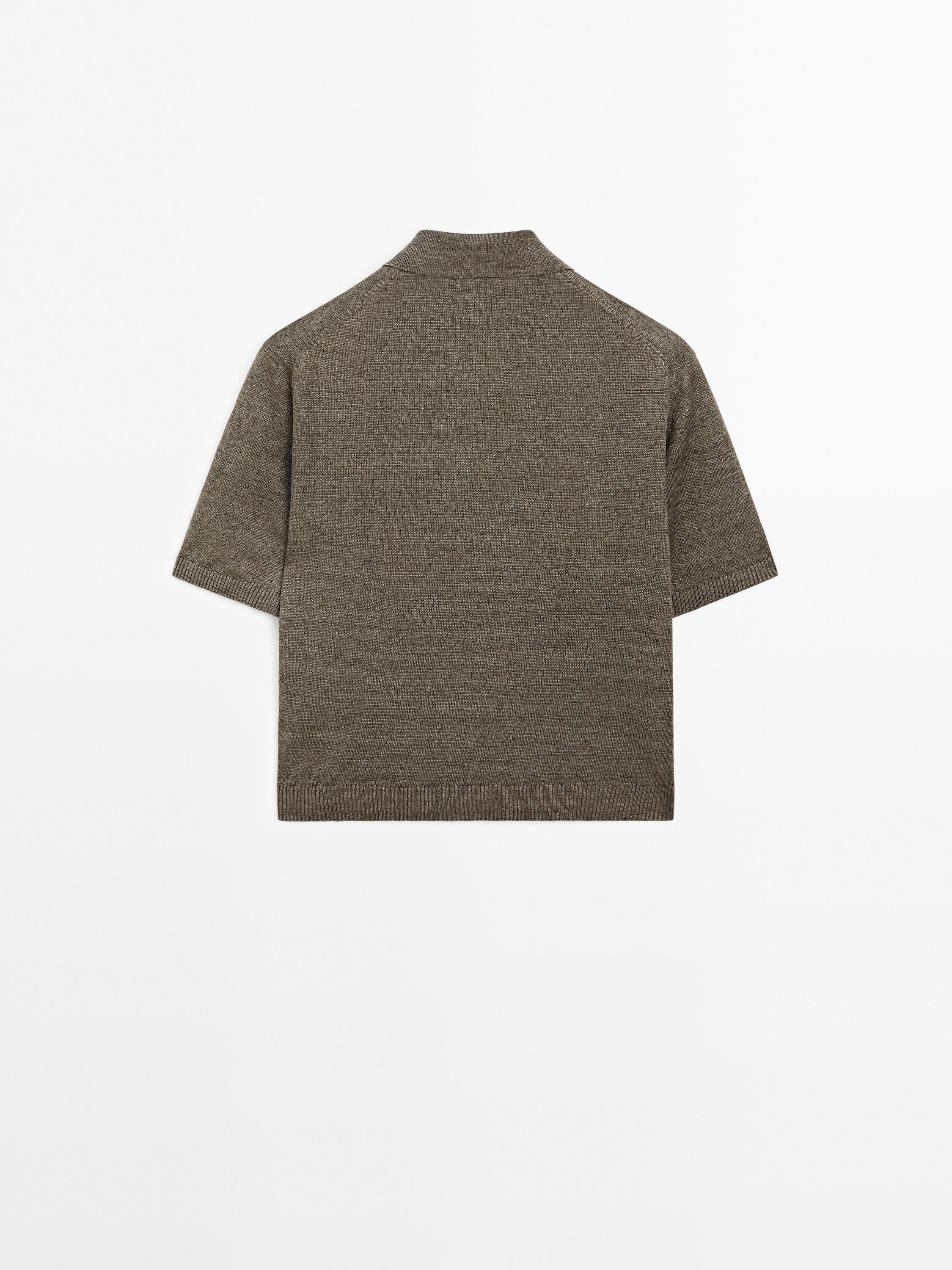 100% linen short sleeve cardigan