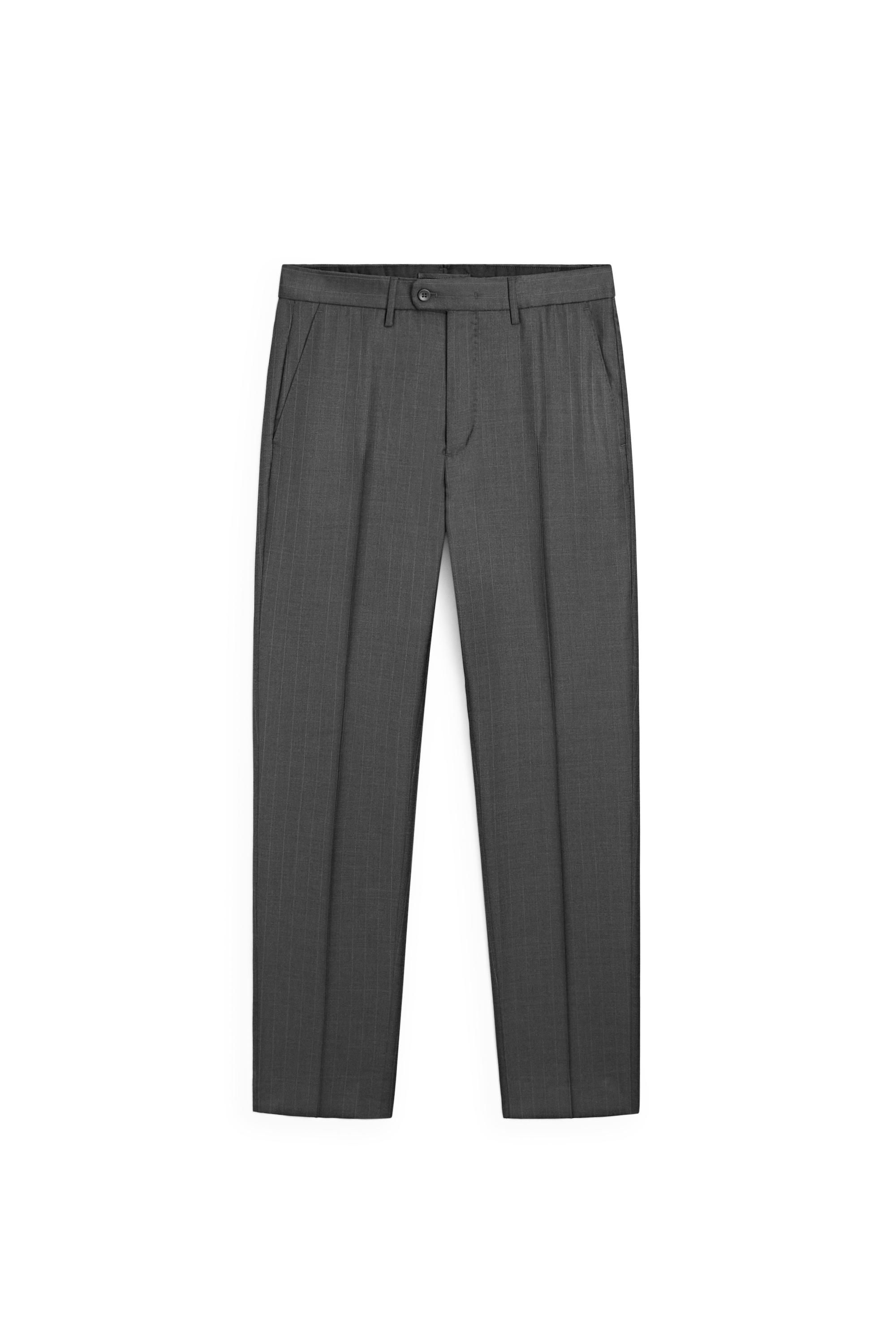 100% wool striped pants — CHARCOAL