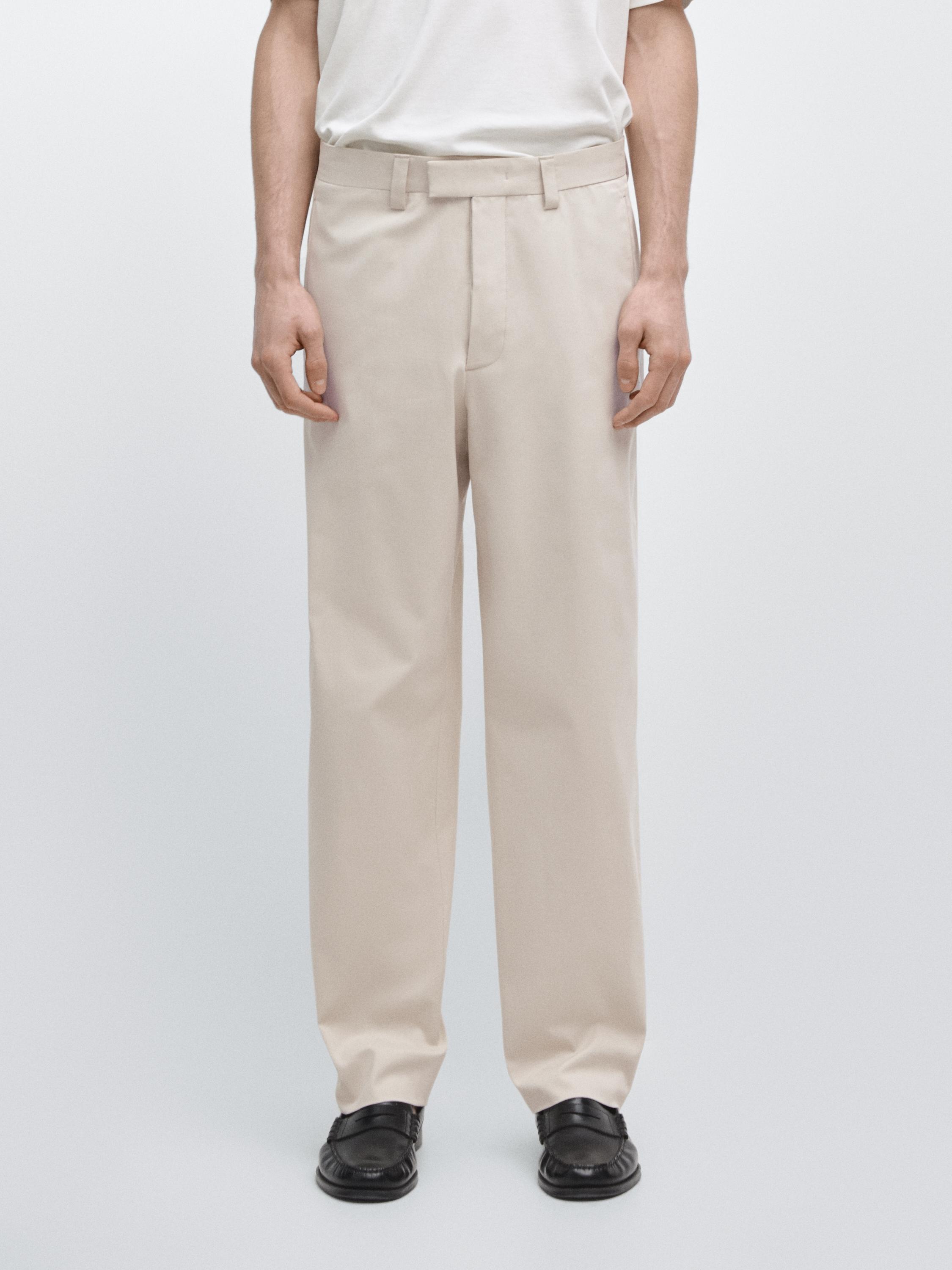 Tailored fit barrel trousers — BEIGE