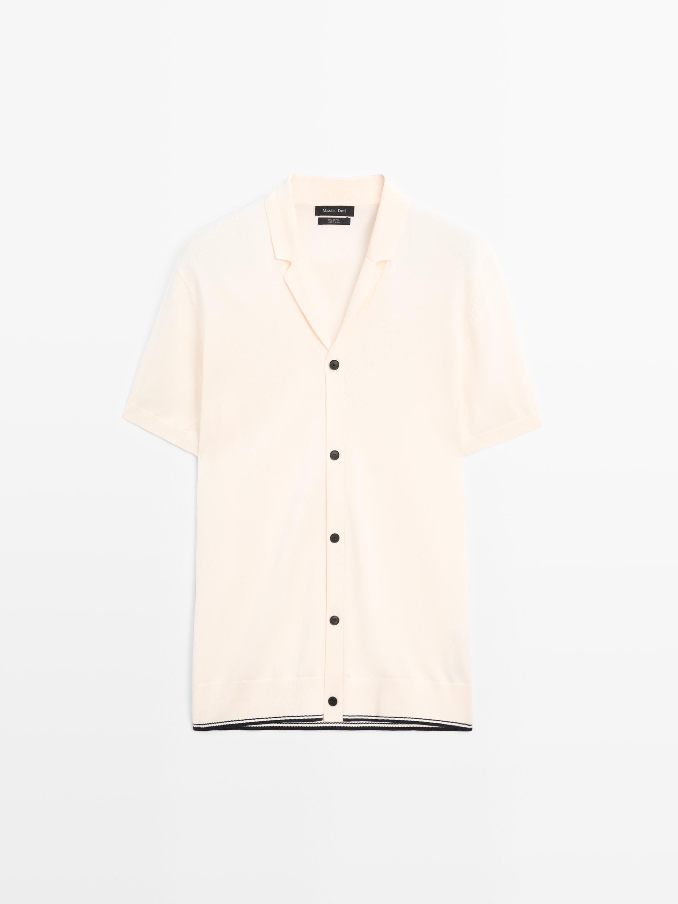 Short sleeve knit overshirt