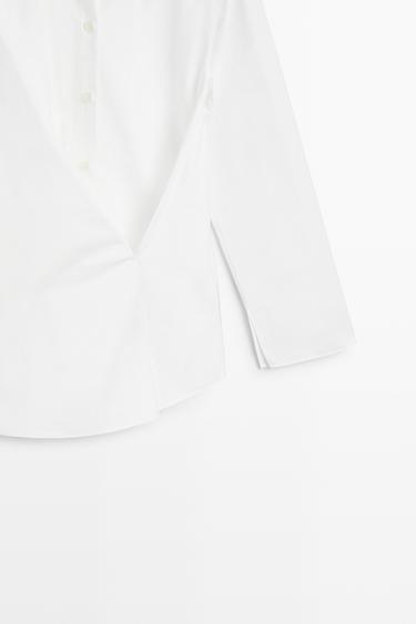 100% cotton poplin crossover shirt — WHITE 7