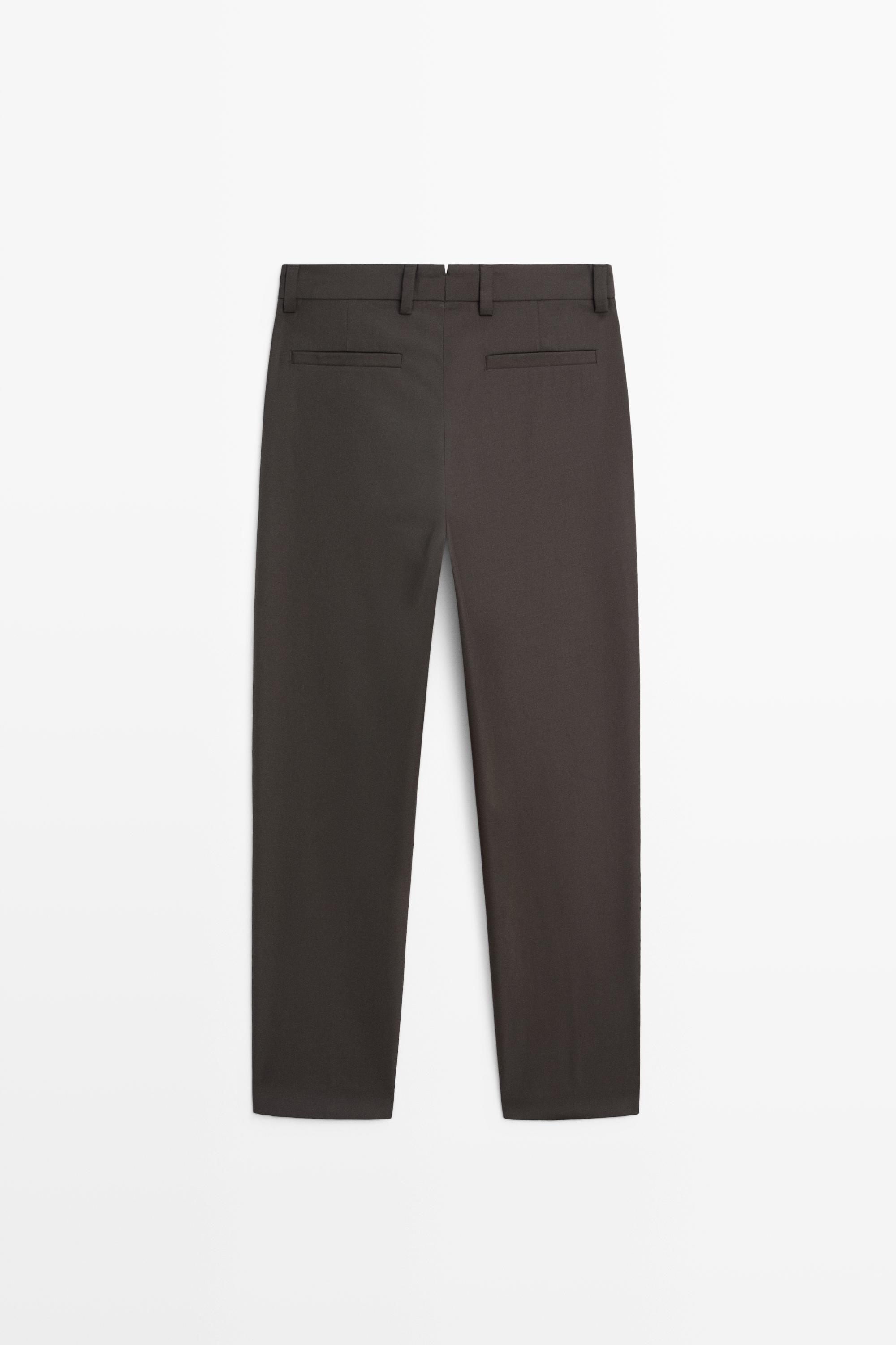 100% cool wool total look pants — BROWN