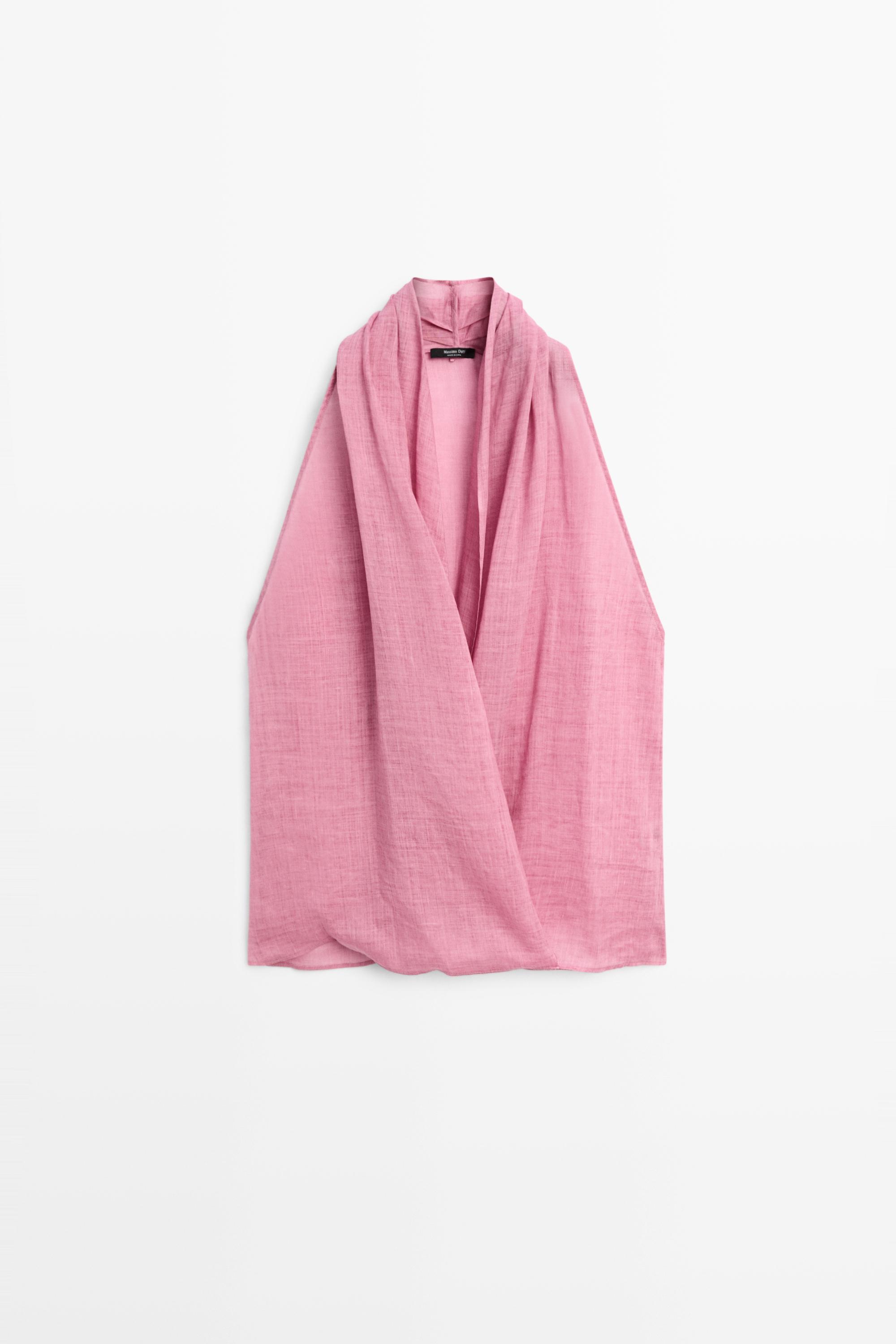 Draped crossover top — PINK