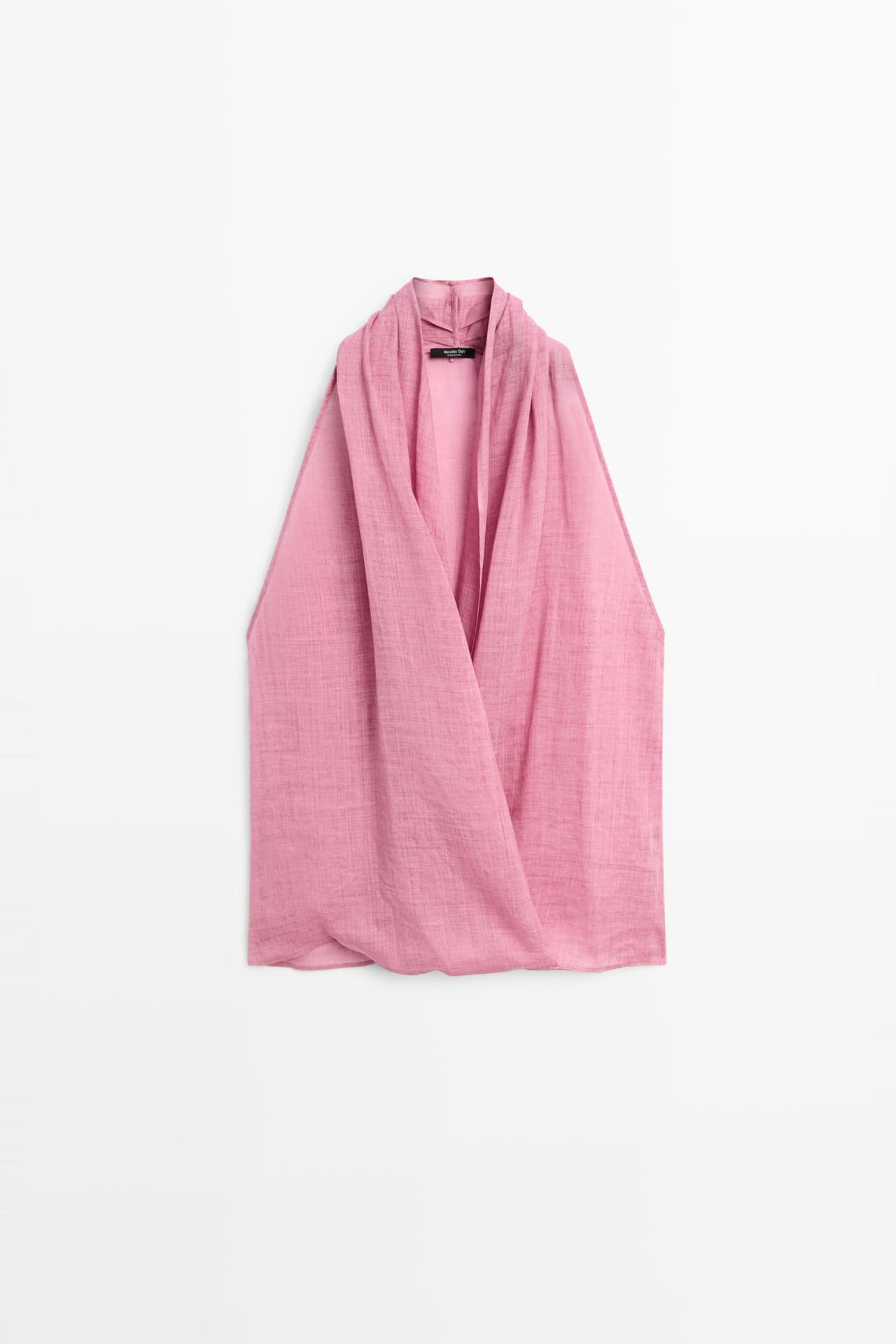 Draped crossover top — PINK
