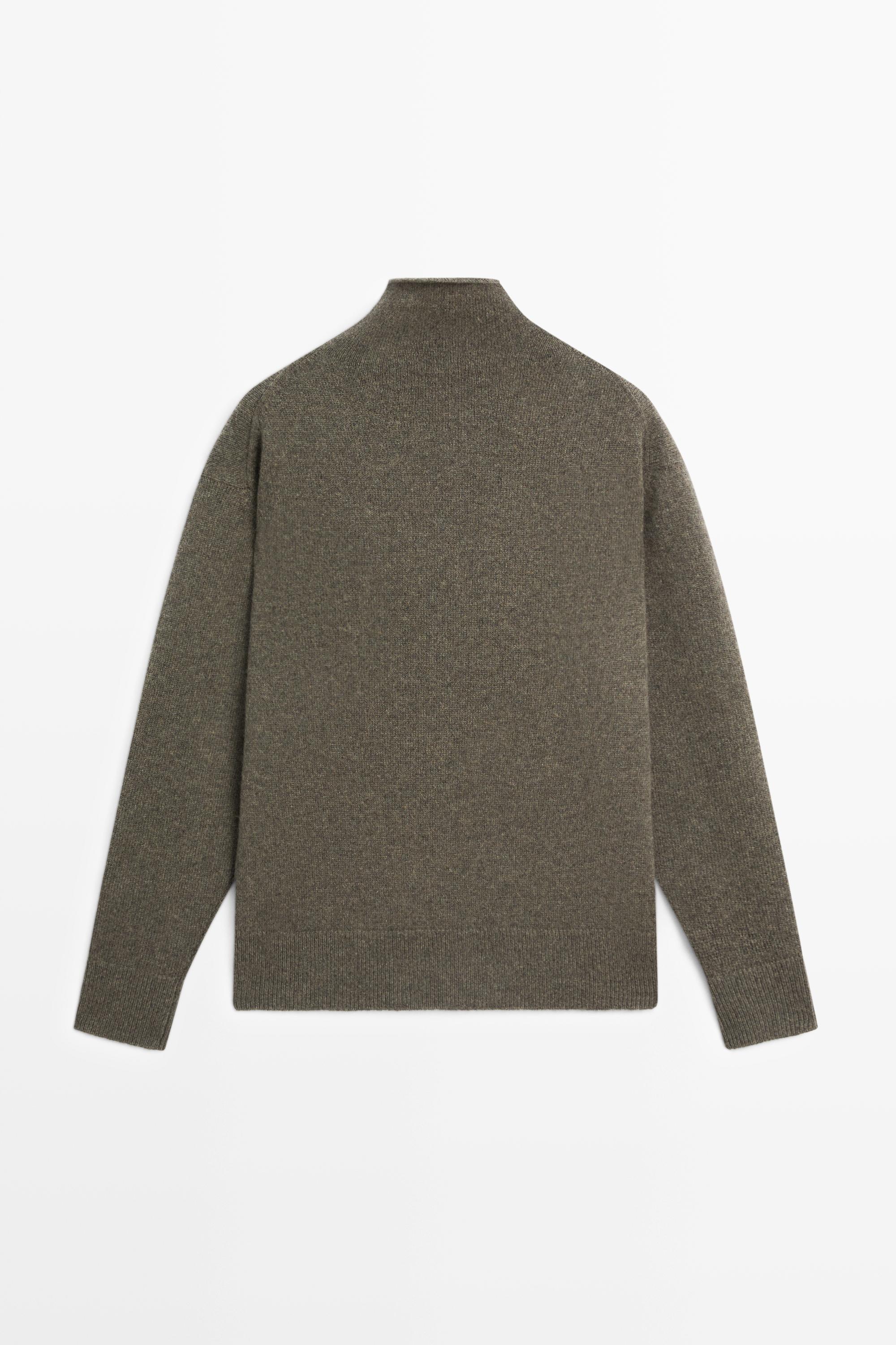 100% cashmere oversize knit sweater — Greyish green