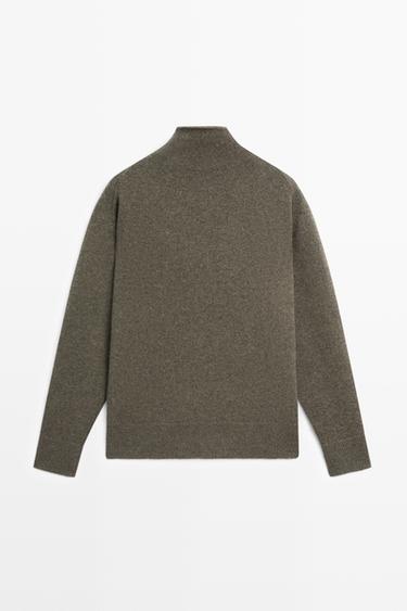 100% cashmere oversize knit sweater — Greyish green 6