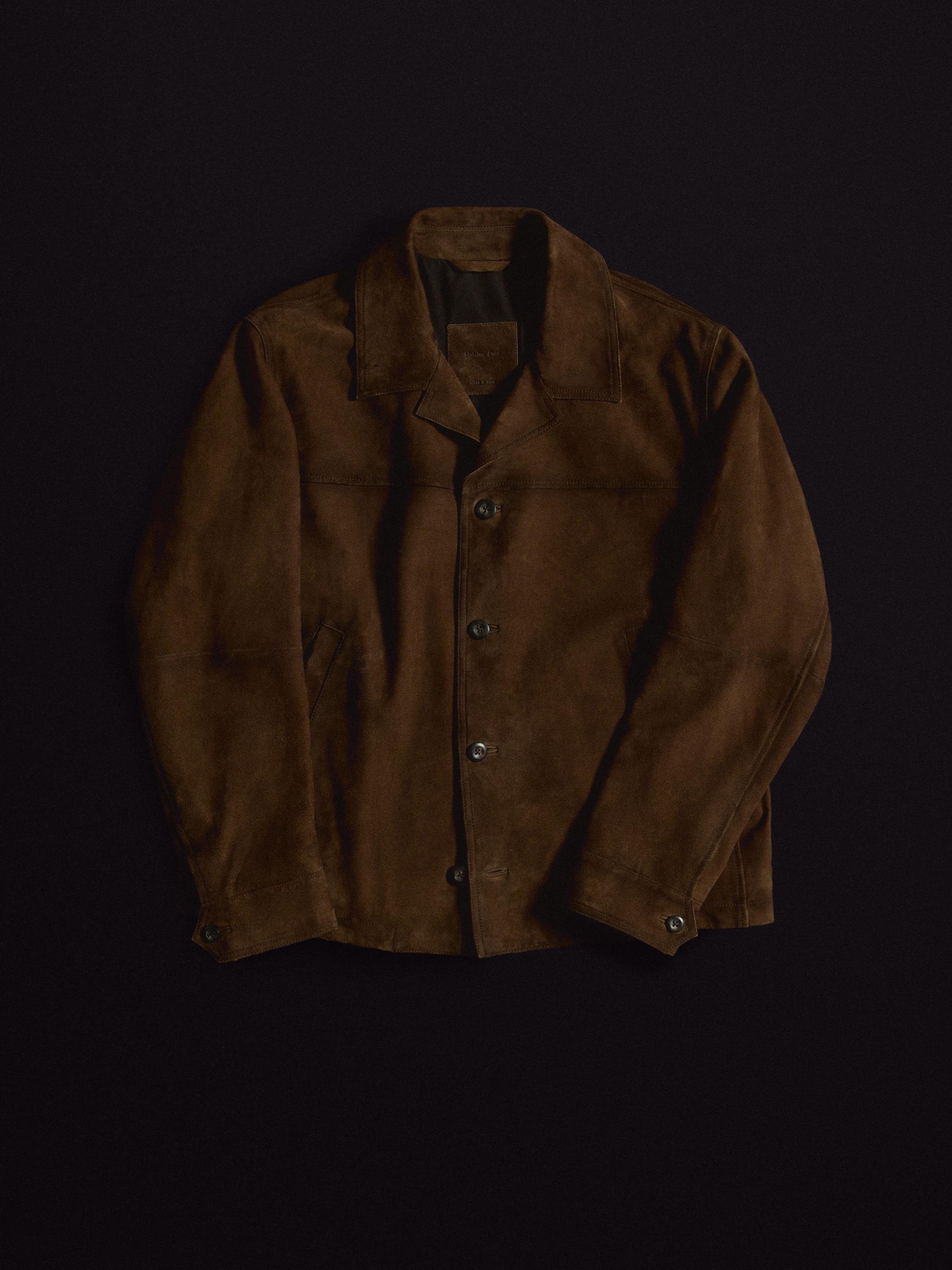 Short suede leather jacket