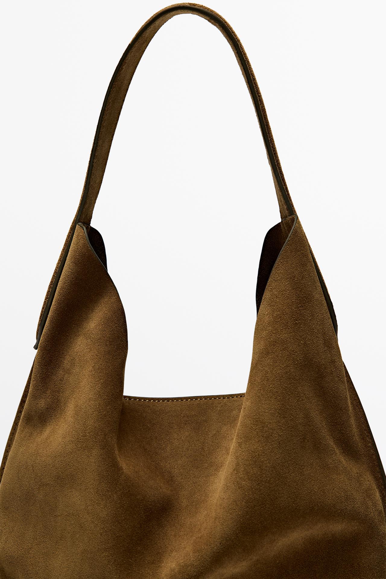 Mini split suede leather bag — KHAKI GREEN