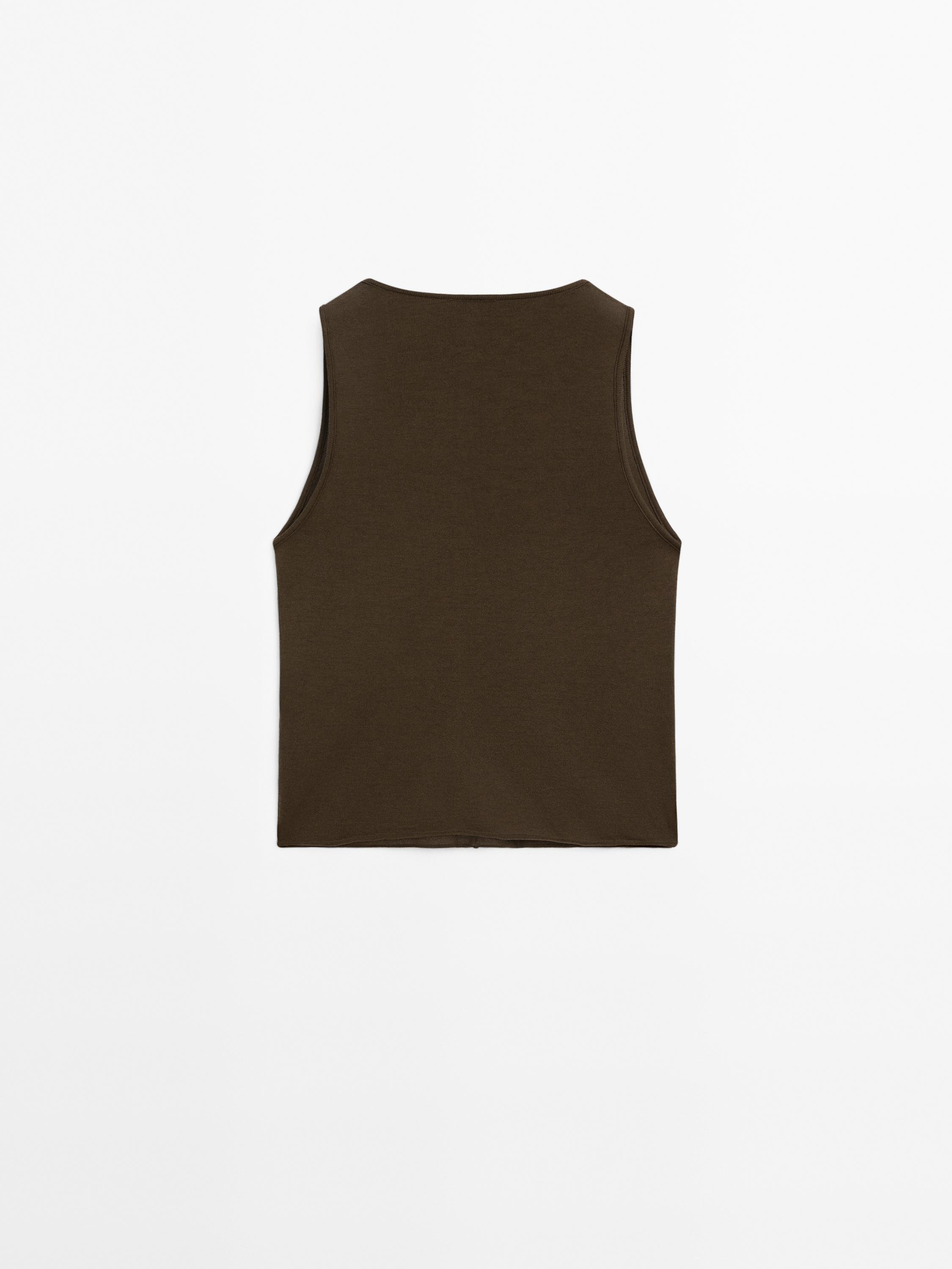 Fine knit cotton halter top
