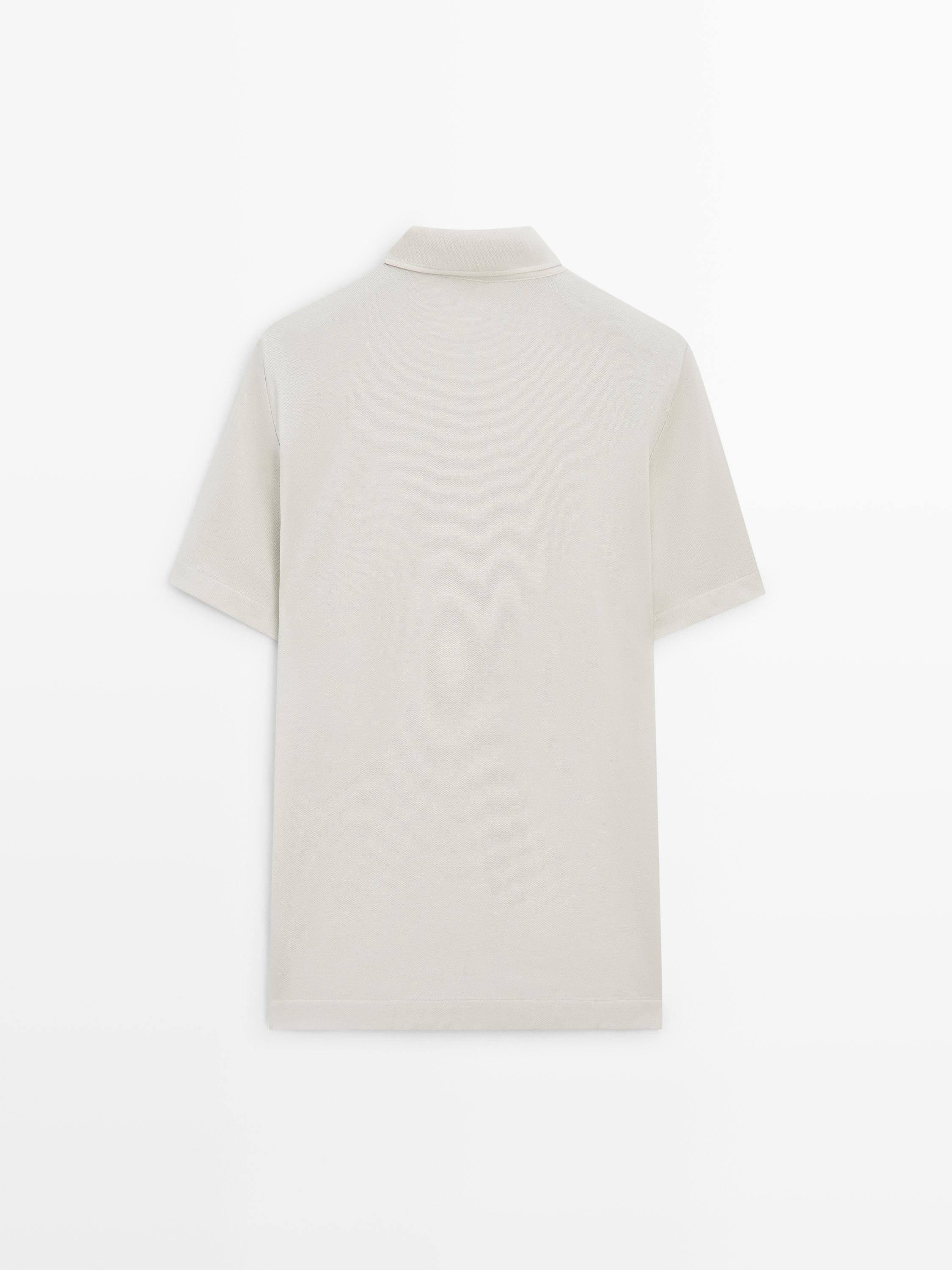 100% cotton short sleeve polo shirt — STONE