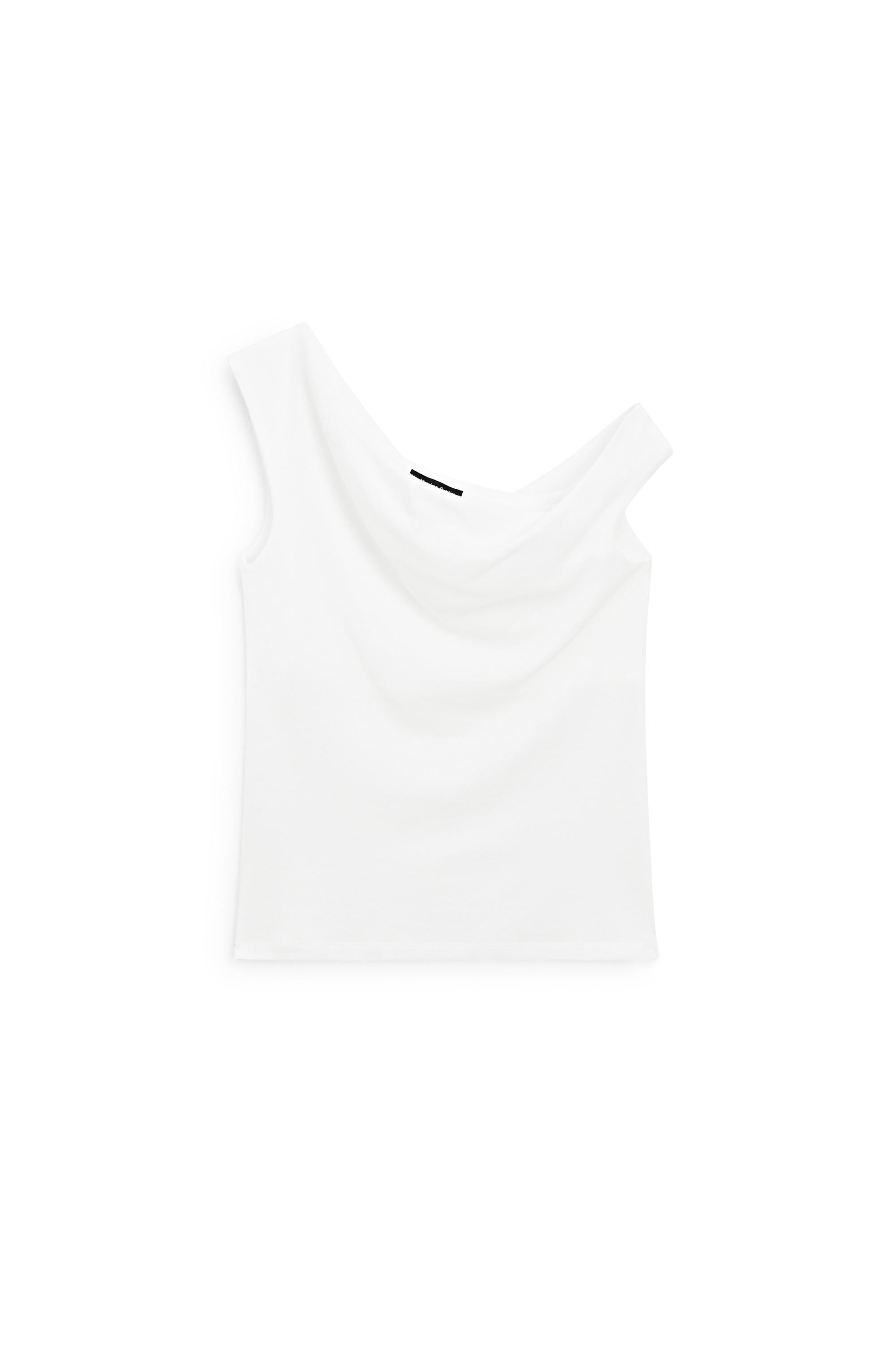 Asymmetric off-the-shoulder top — Off white