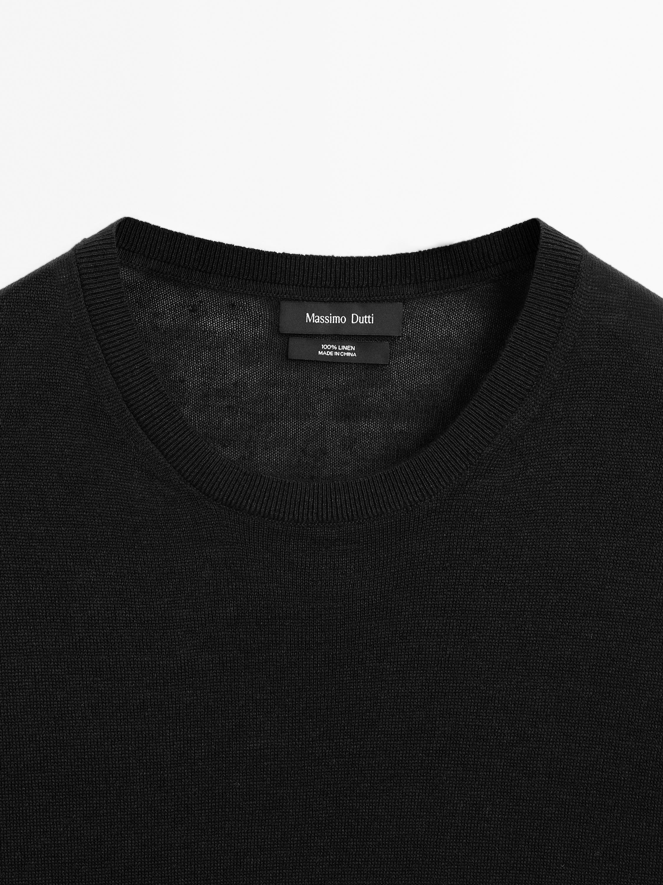 100% linen short sleeve knit T-shirt