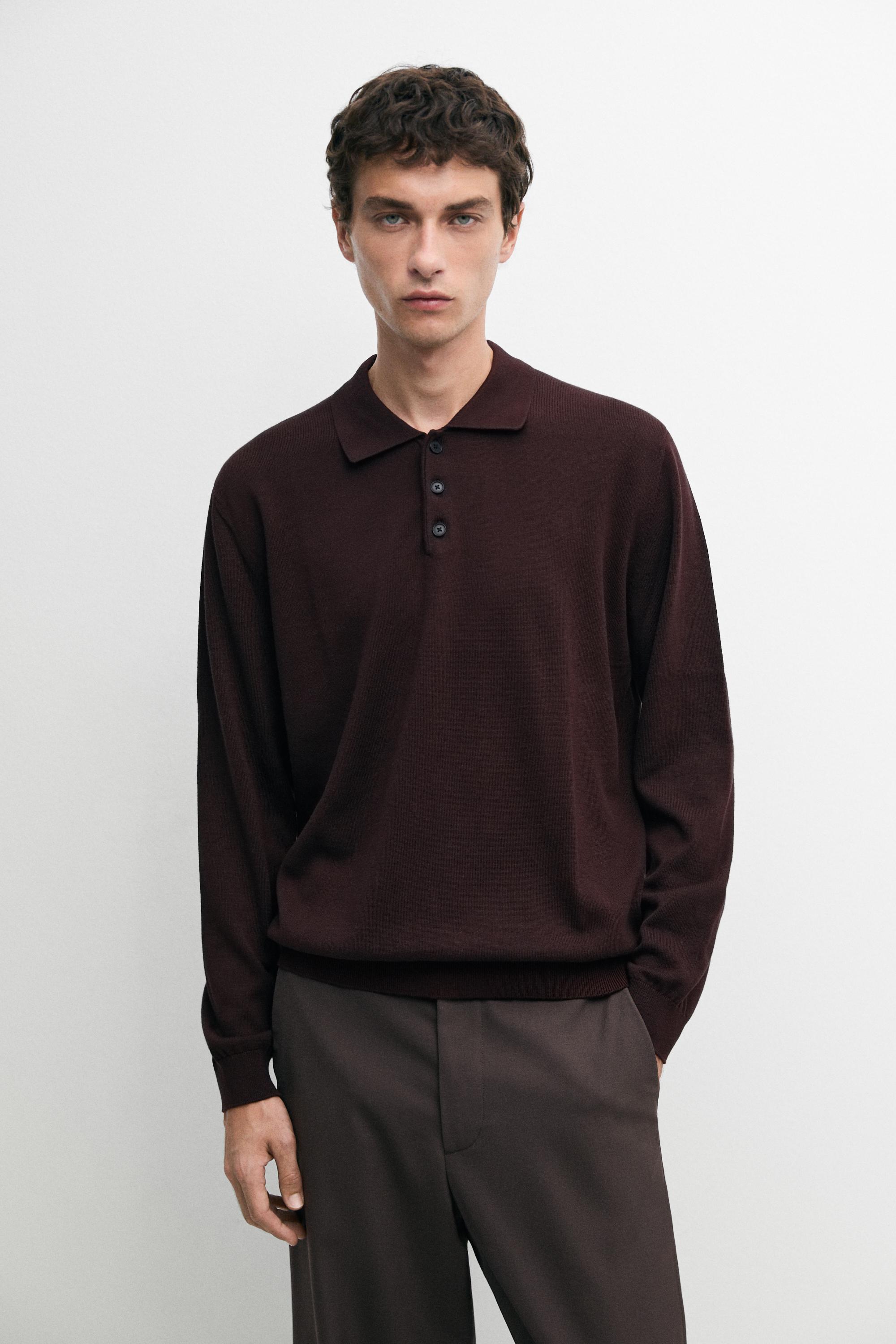 Pull en maille 100 % coton col polo