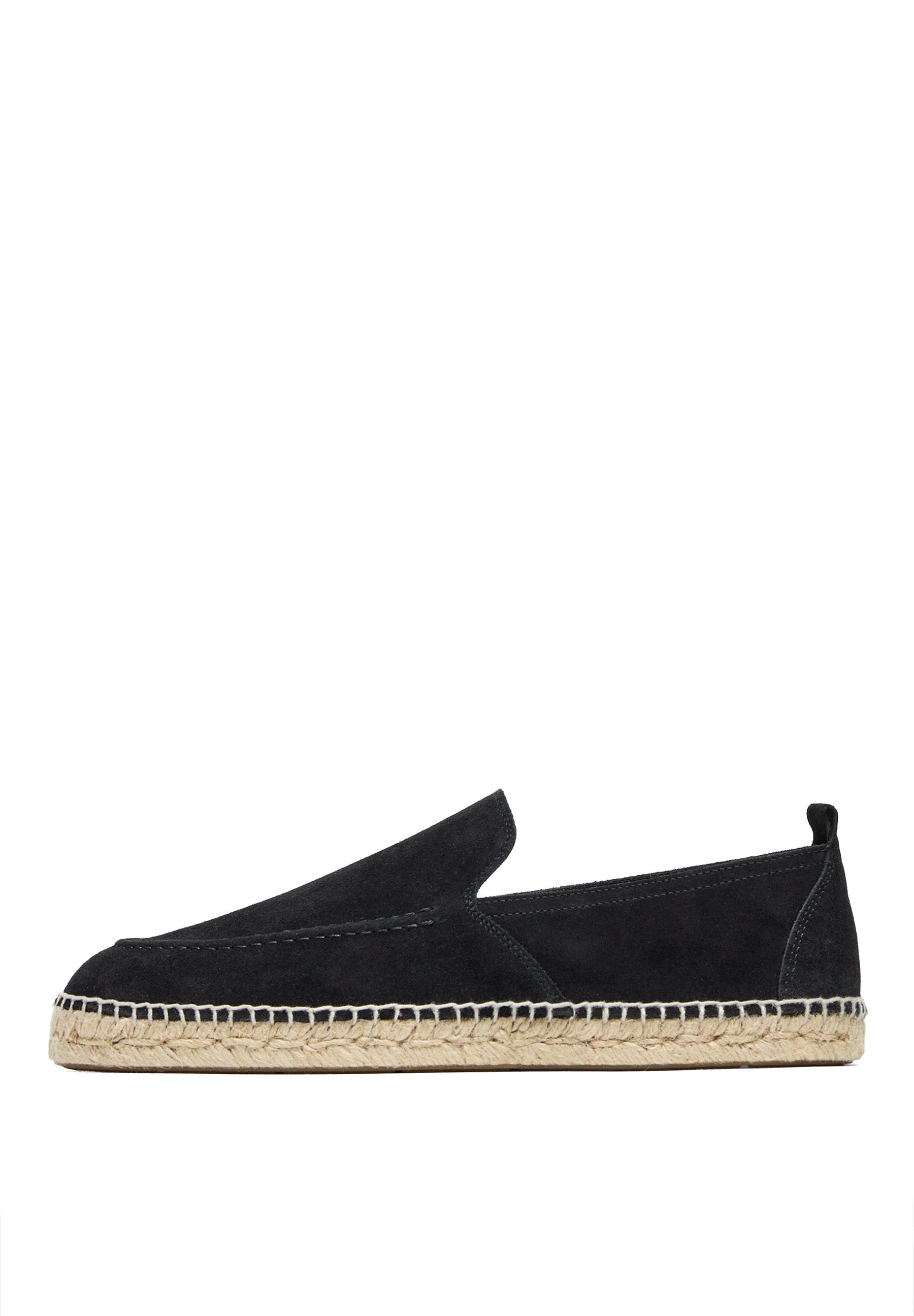 Leather espadrilles with moc toe — Dark blue