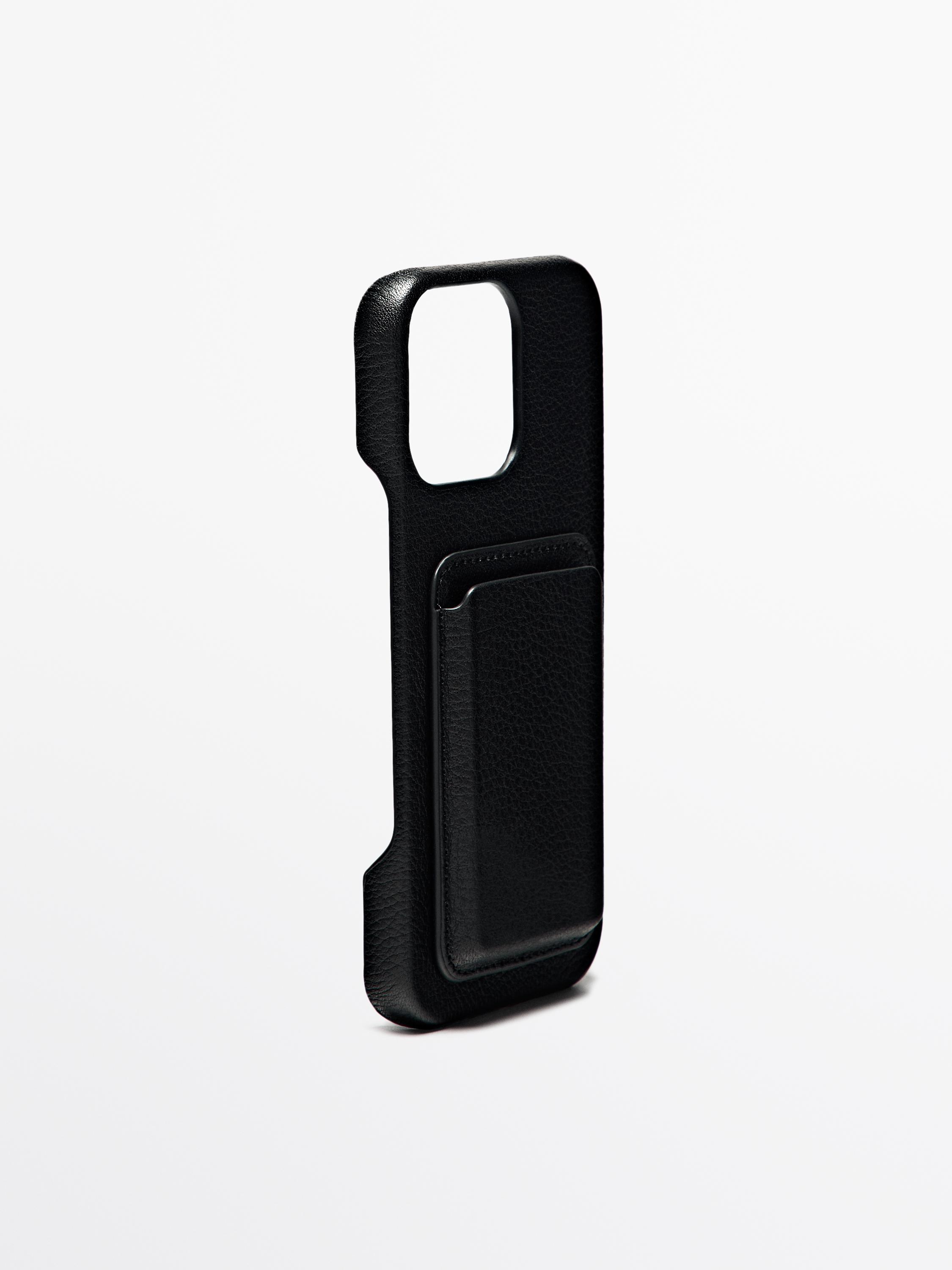 Nappa leather iPhone Pro Max case — BLACK