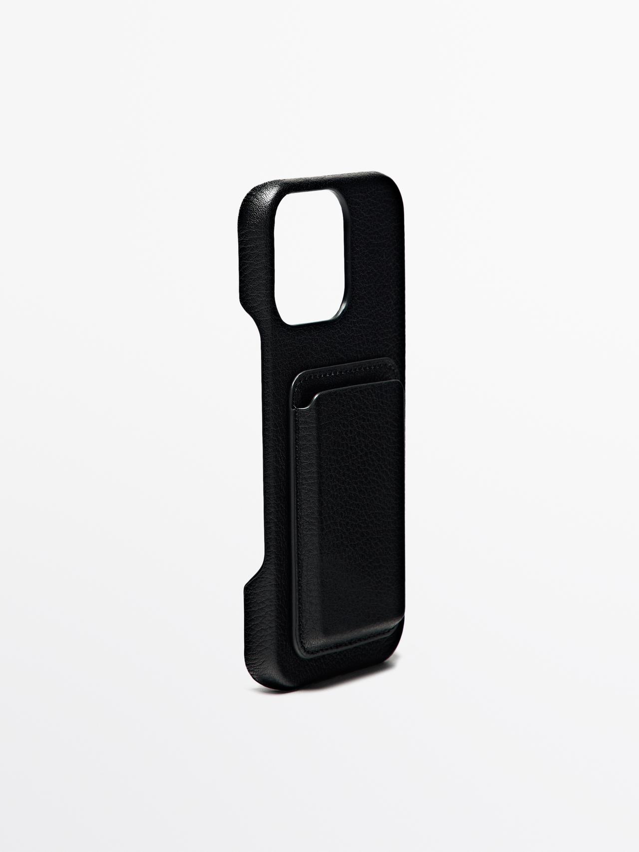 Nappa leather iPhone 16 Pro Max case — BLACK