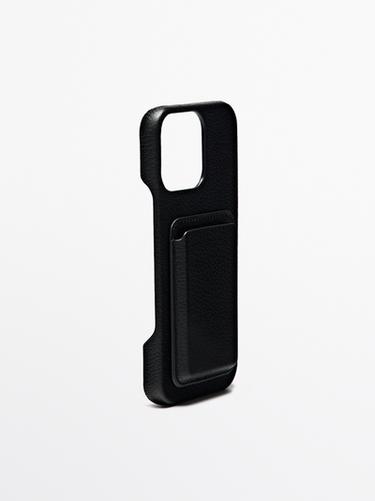 Nappa leather iPhone 16 Pro Max case — BLACK 3
