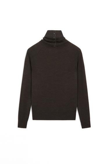 100% wool button-detail knit sweater - LIMITED EDITION — Chocolate 7