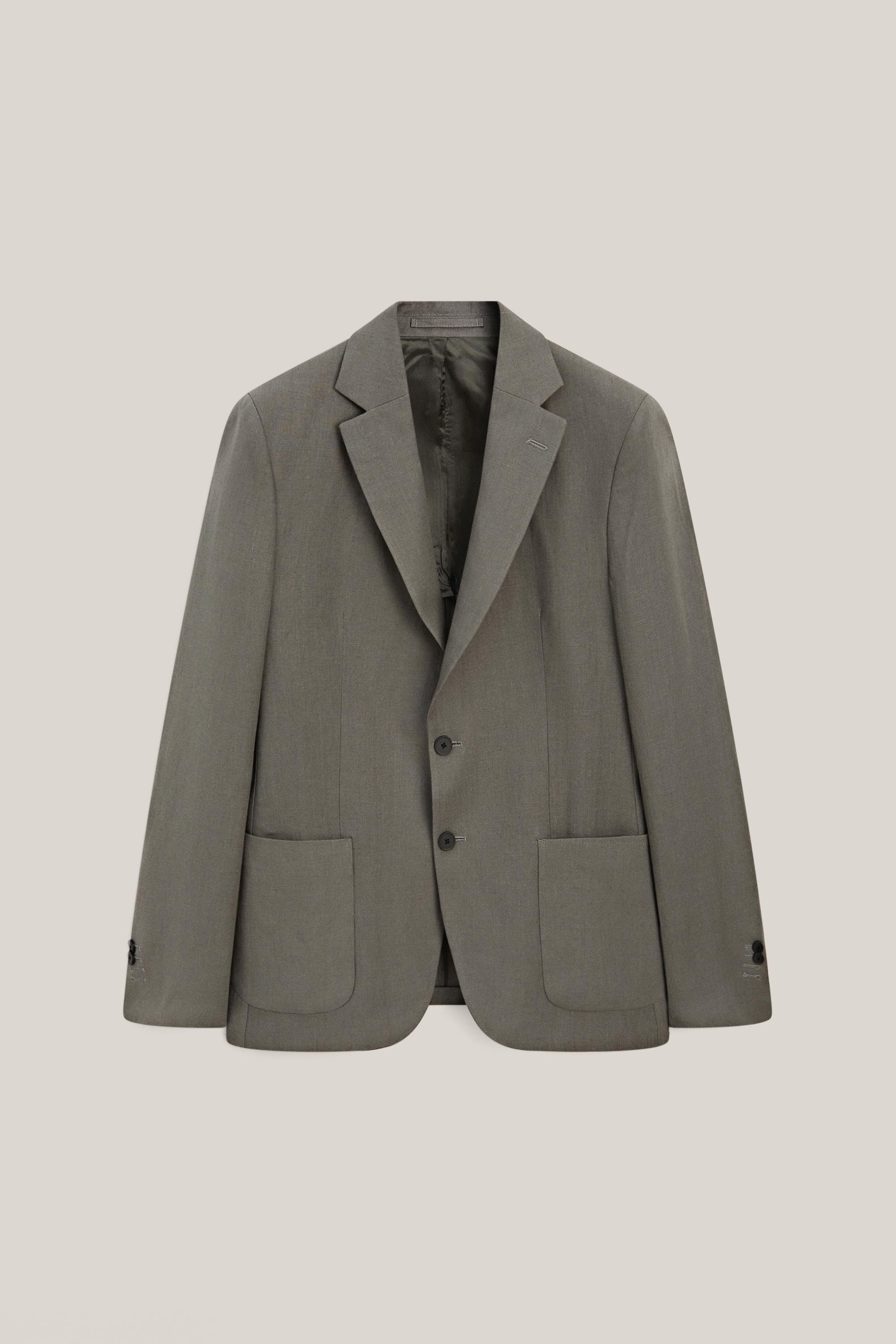 100% linen suit blazer — DARK GREEN