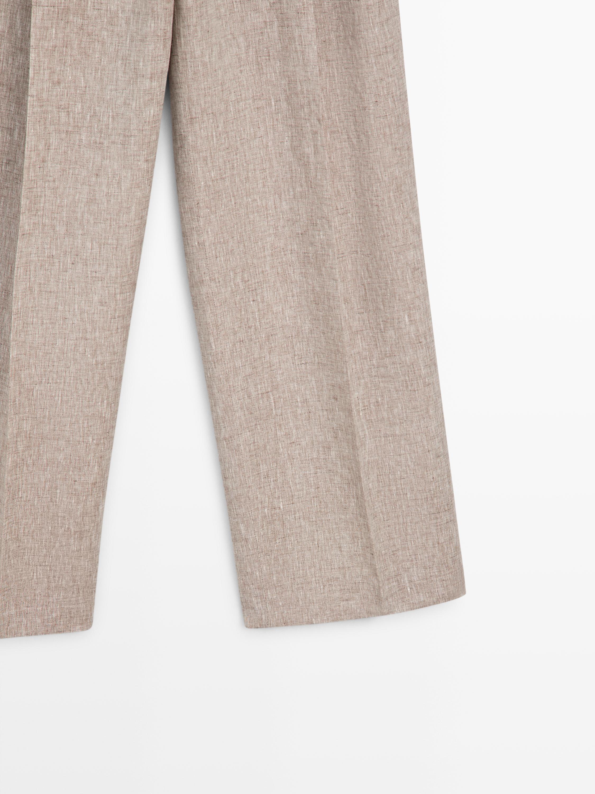 Linen suit trousers — BEIGE
